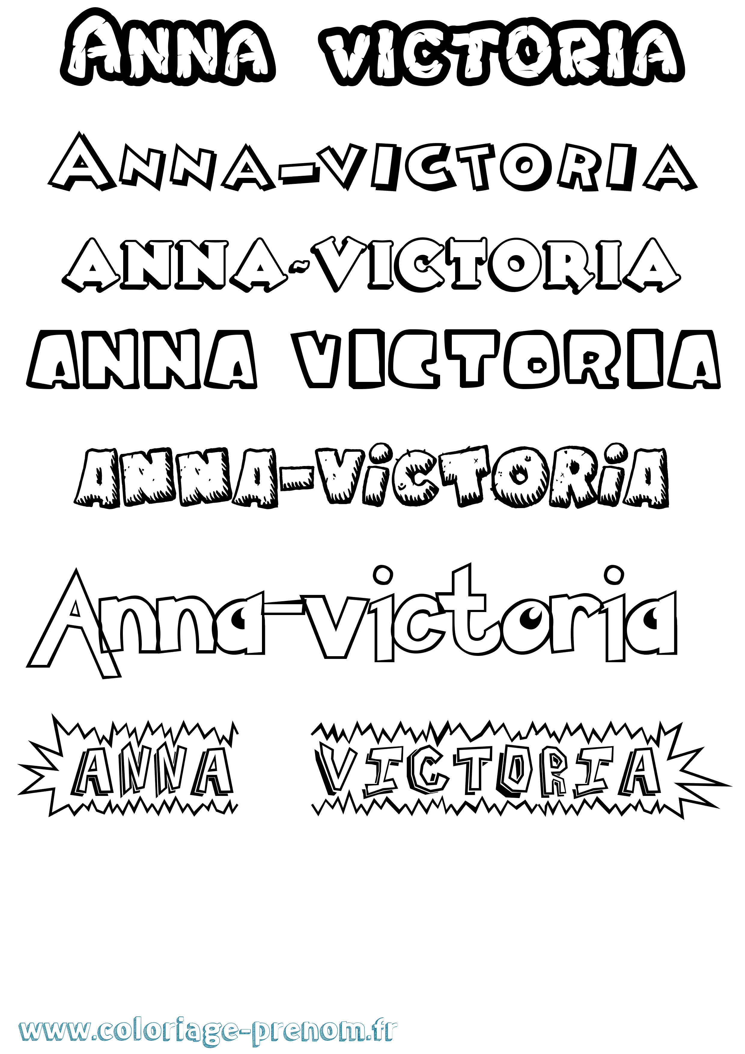 Coloriage prénom Anna-Victoria Dessin Animé