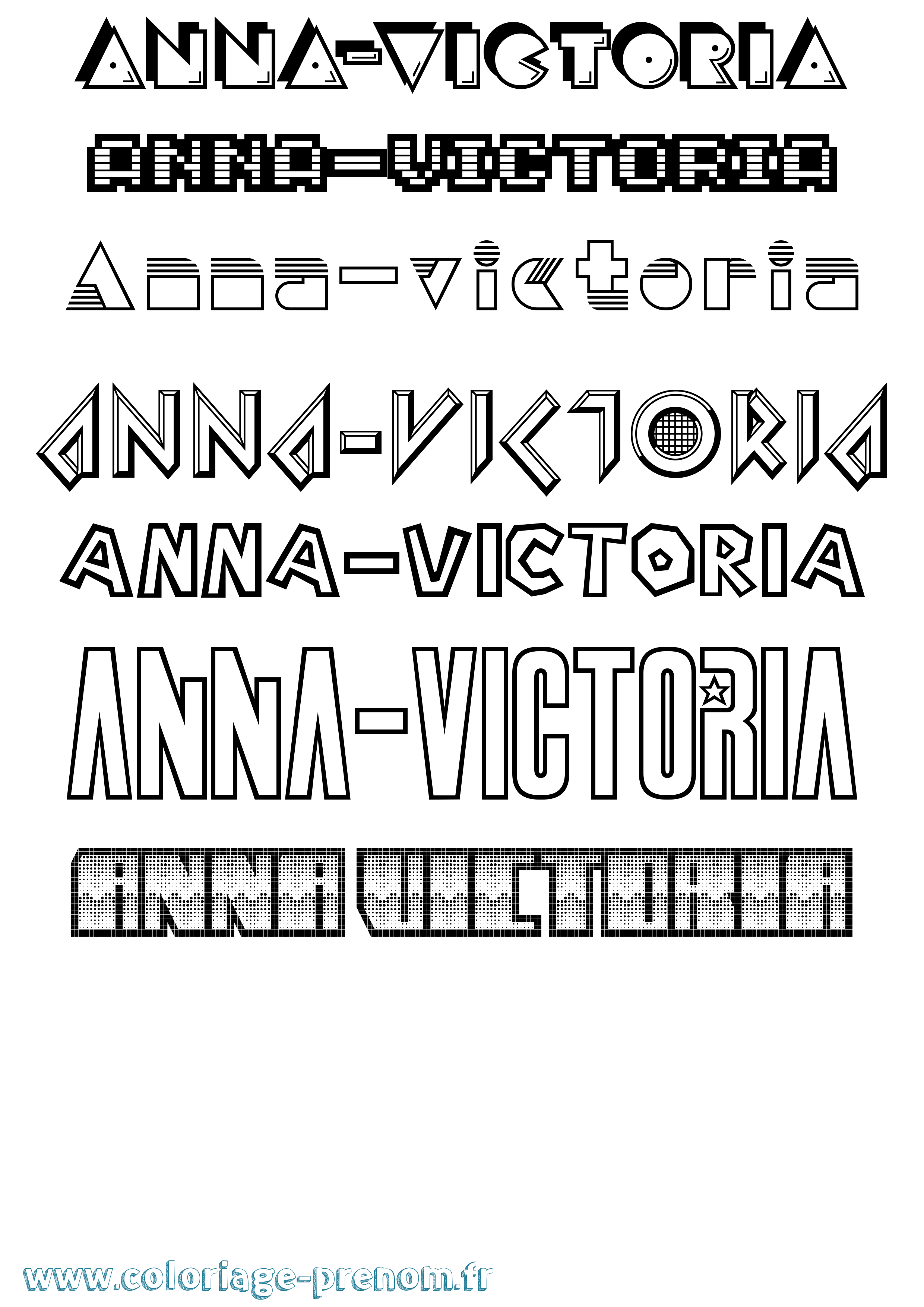Coloriage prénom Anna-Victoria Jeux Vidéos