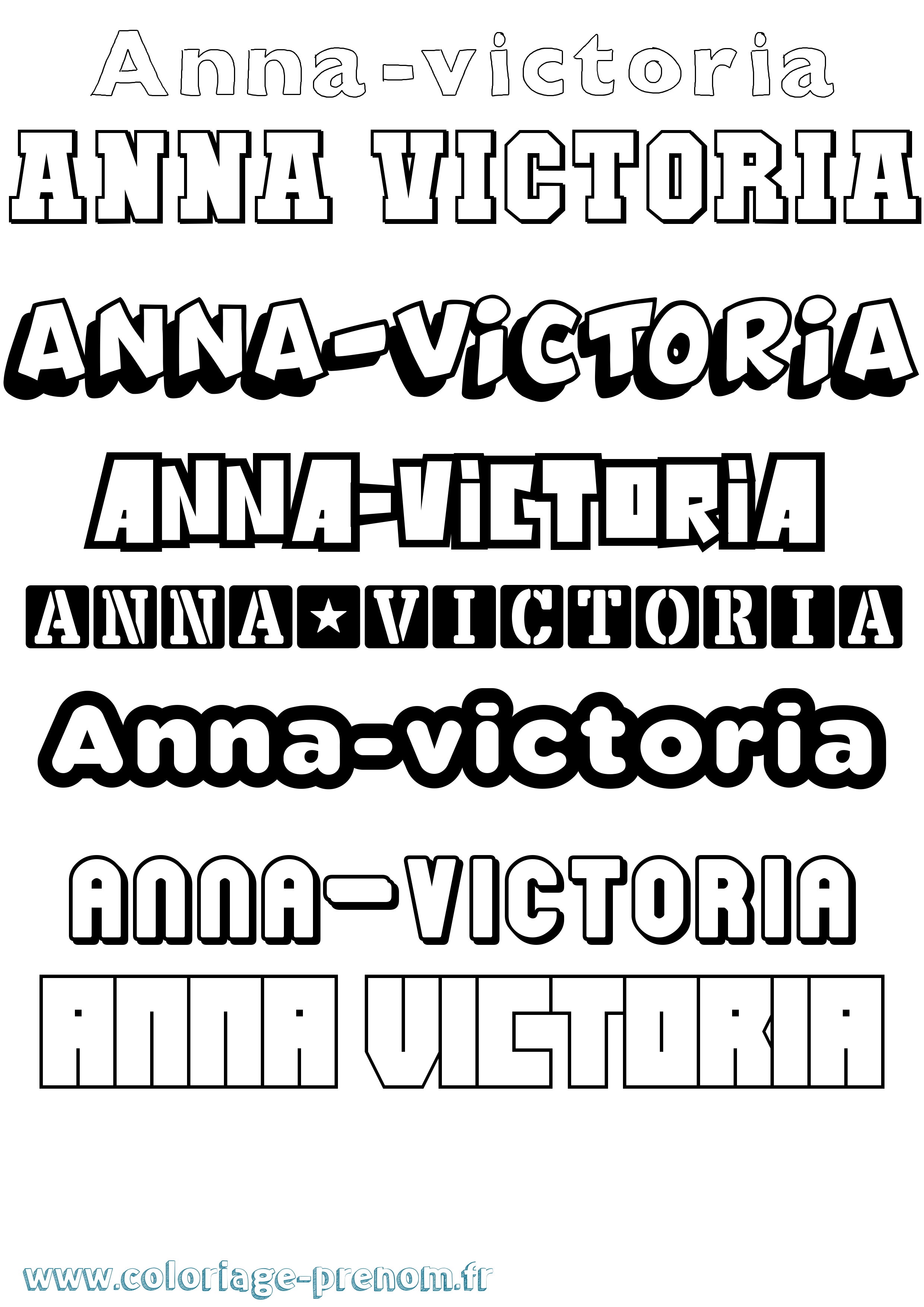 Coloriage prénom Anna-Victoria Simple