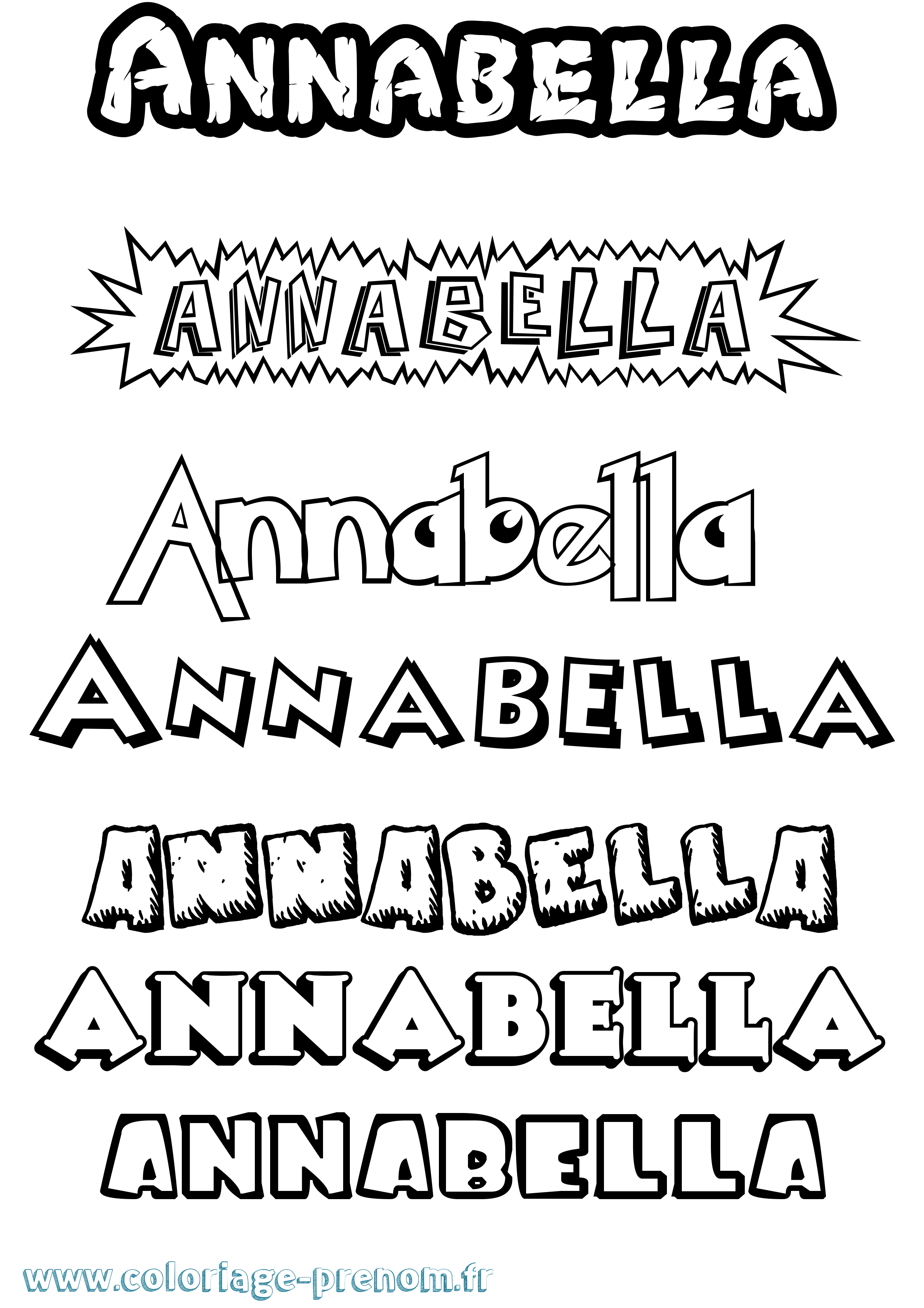 Coloriage prénom Annabella Dessin Animé