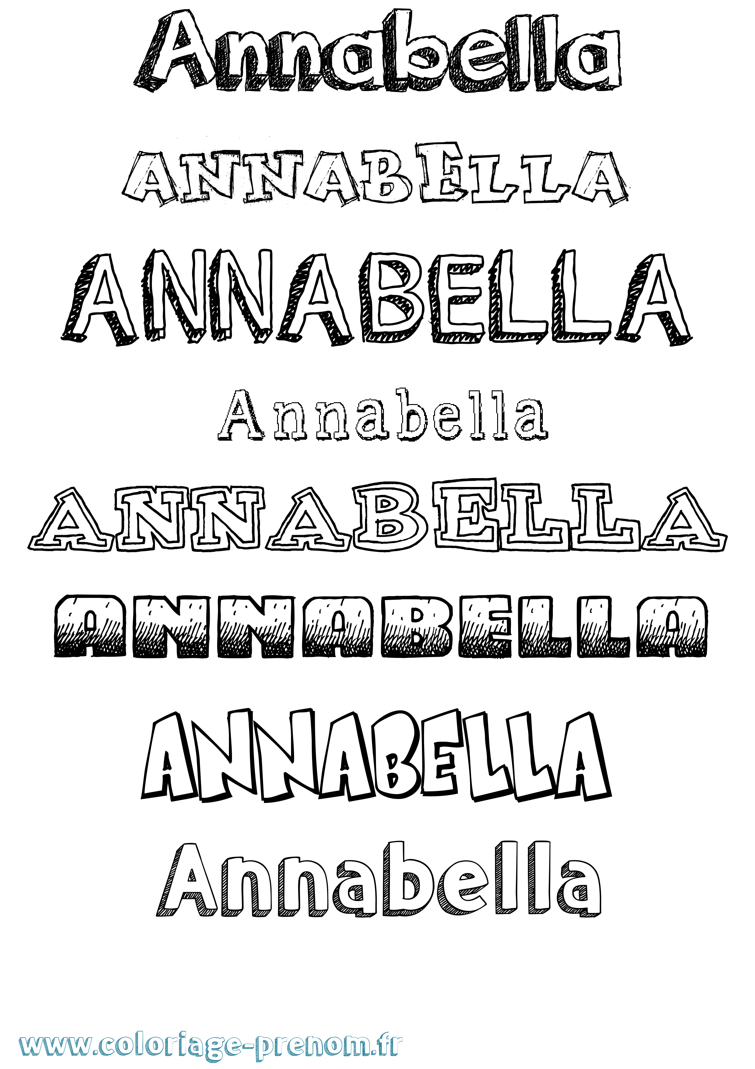 Coloriage prénom Annabella Dessiné