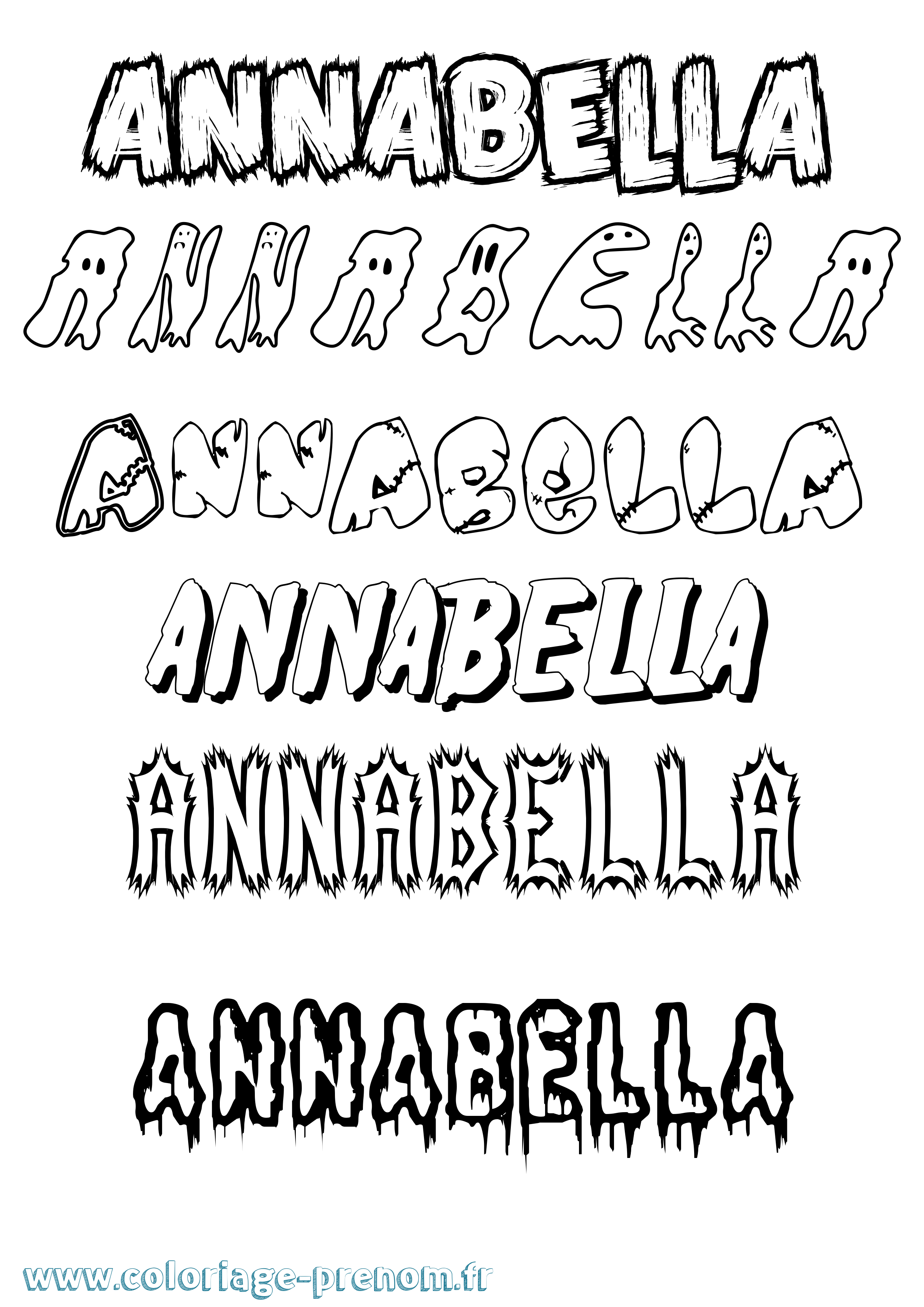 Coloriage prénom Annabella Frisson