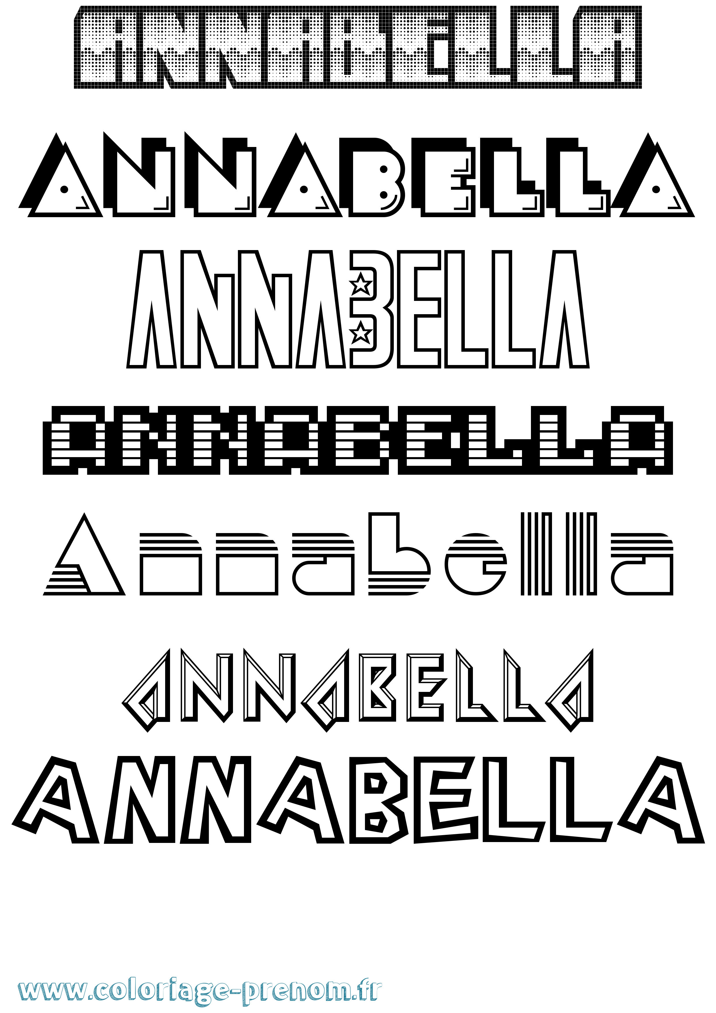 Coloriage prénom Annabella Jeux Vidéos