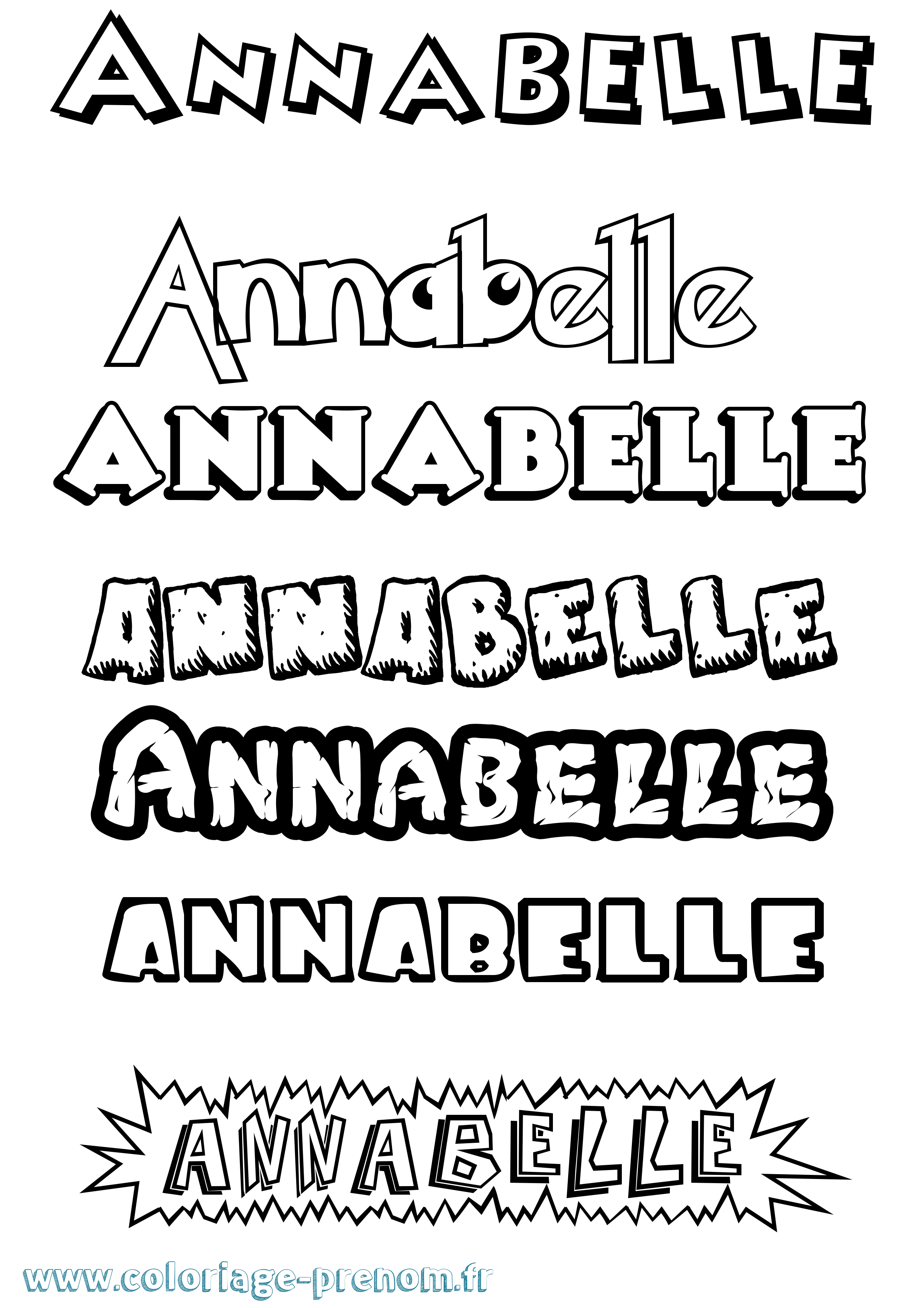 Coloriage prénom Annabelle Dessin Animé