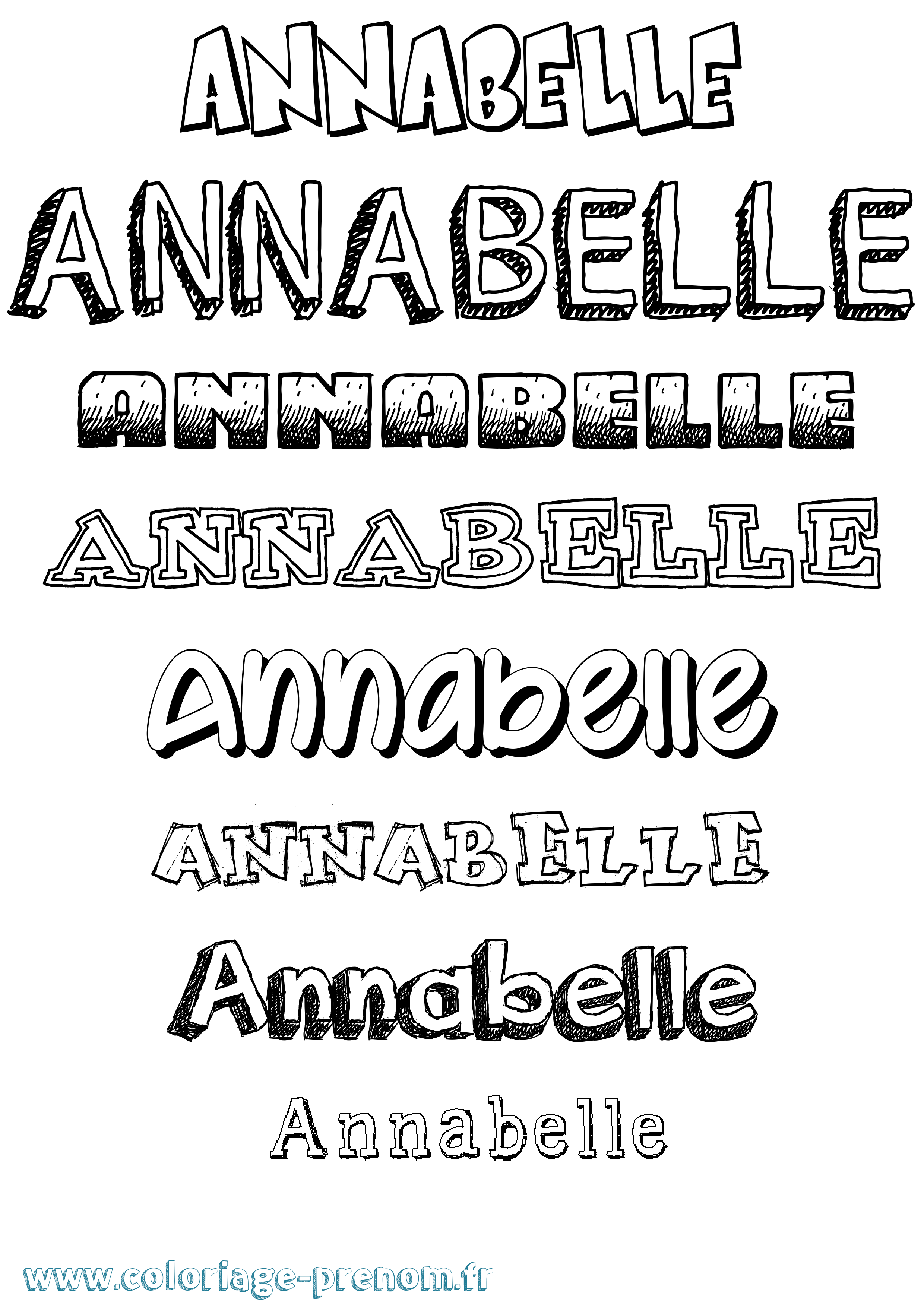 Coloriage prénom Annabelle Dessiné