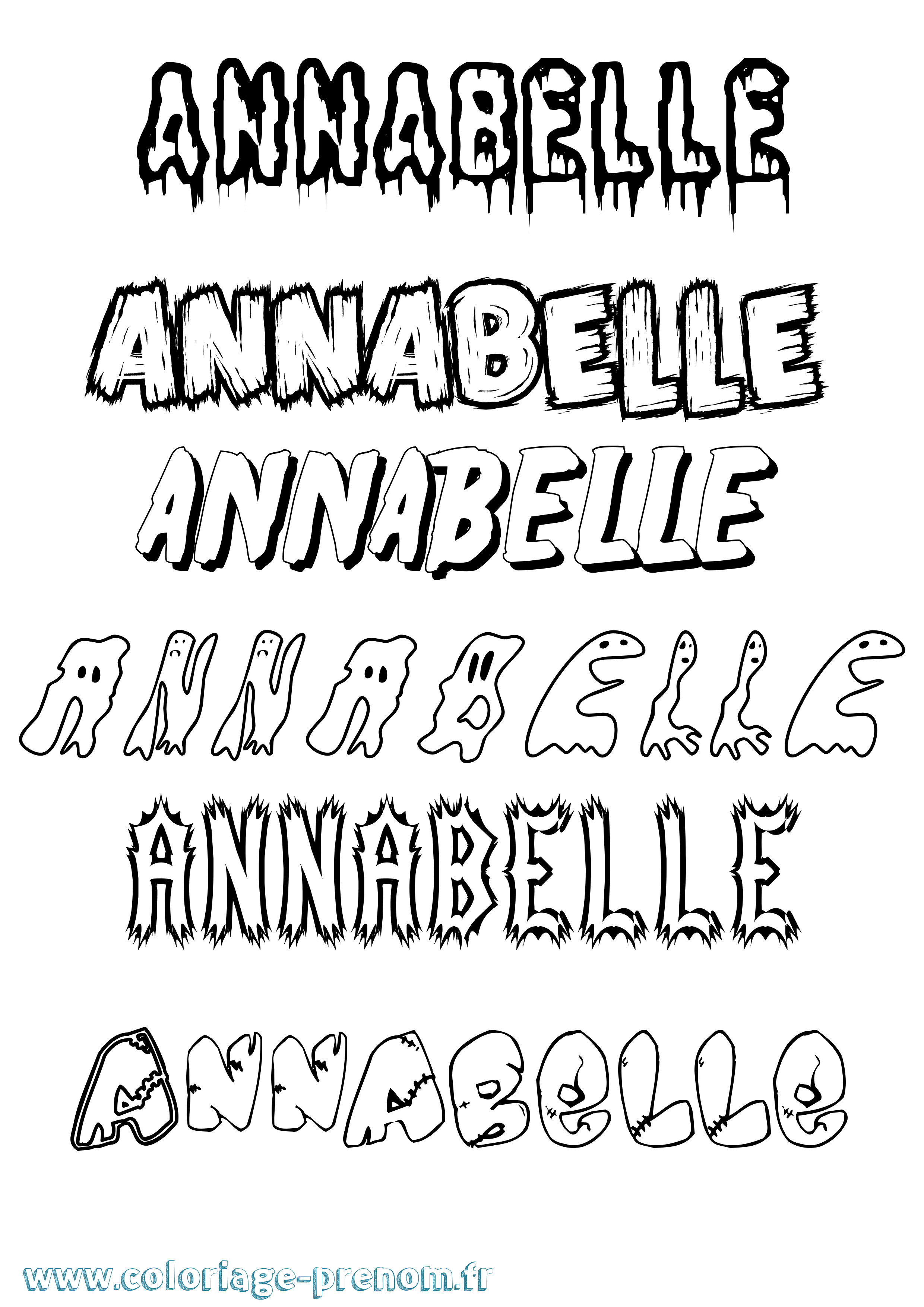 Coloriage prénom Annabelle Frisson