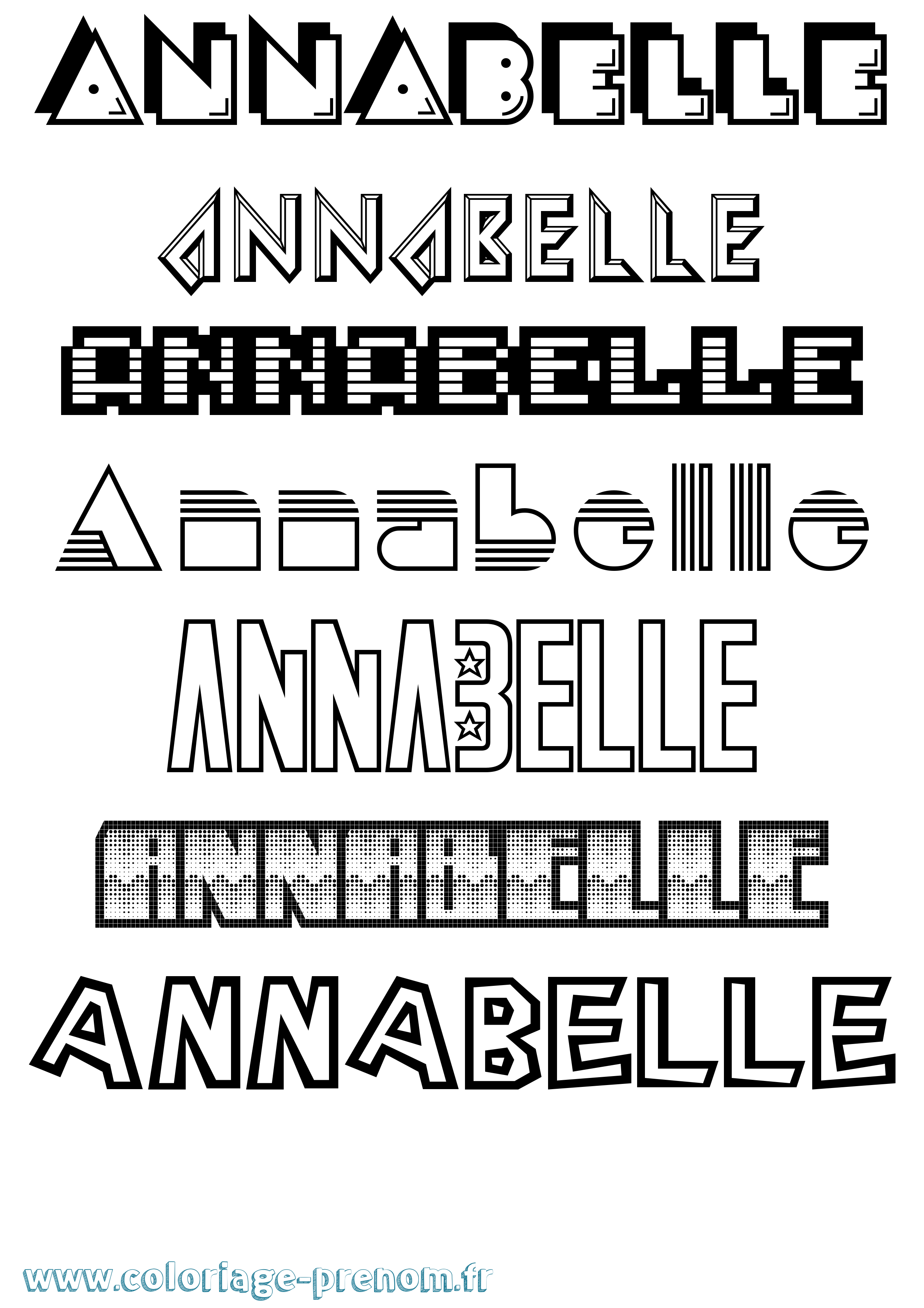 Coloriage prénom Annabelle Jeux Vidéos