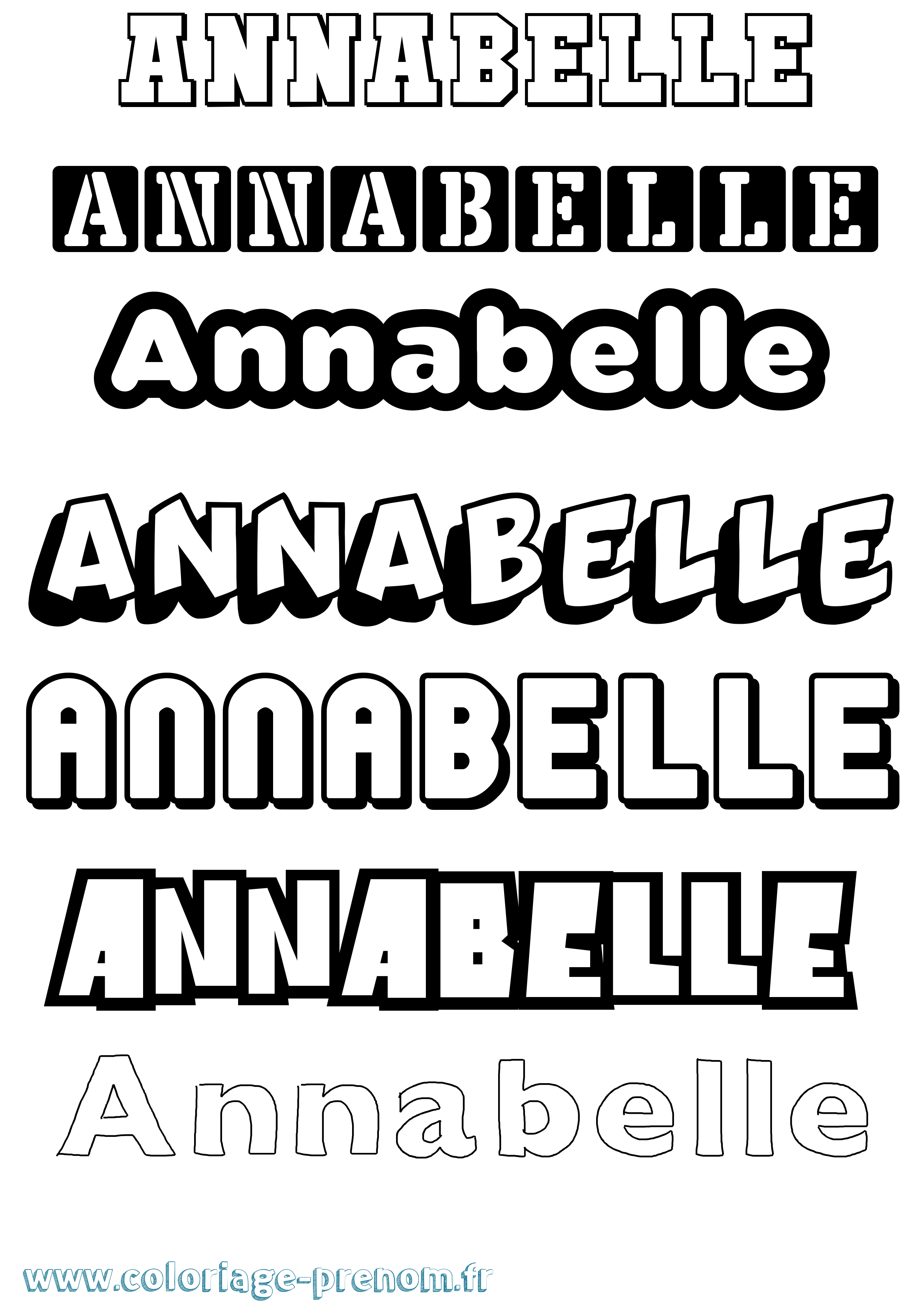 Coloriage prénom Annabelle Simple