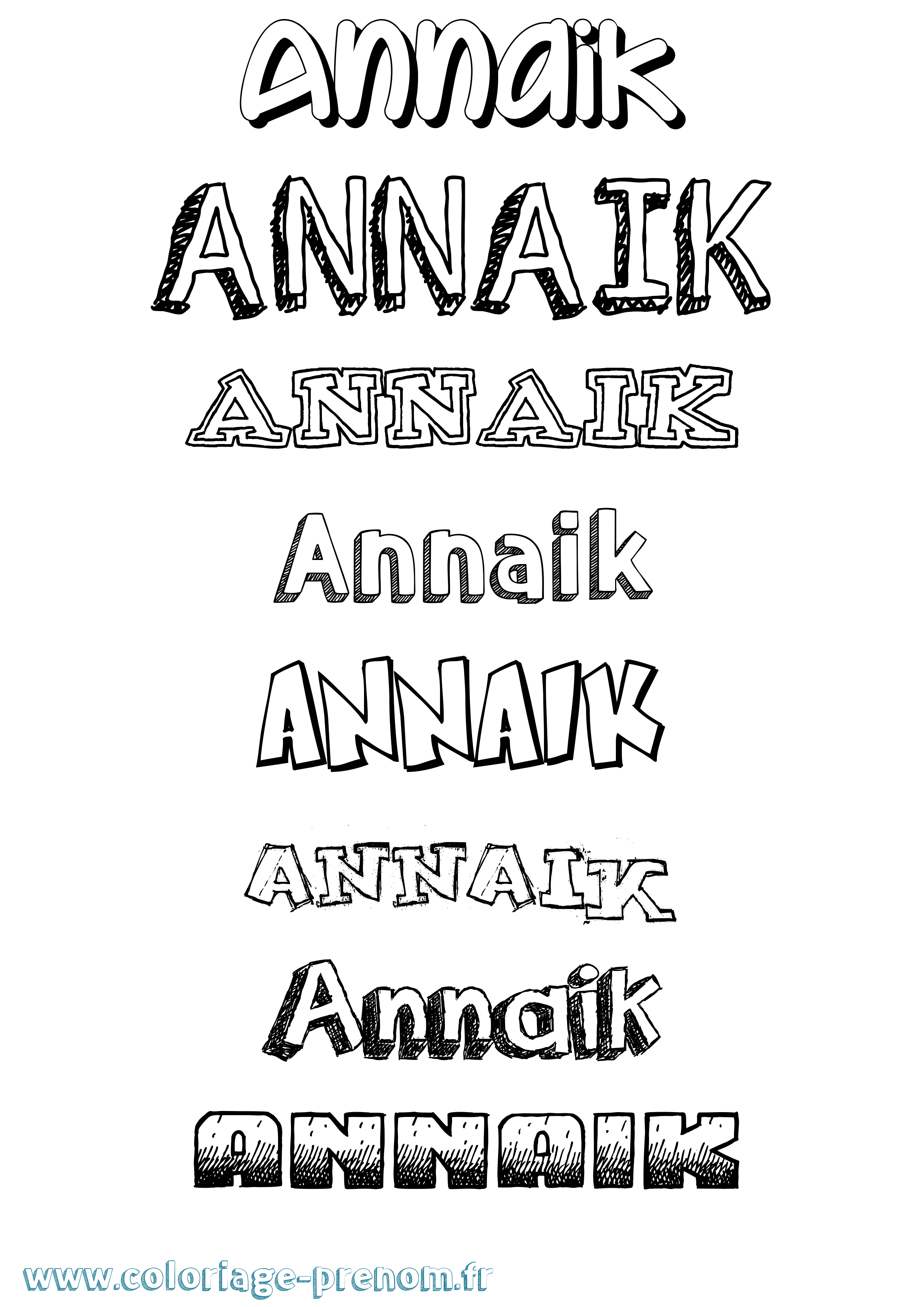 Coloriage prénom Annaik Dessiné