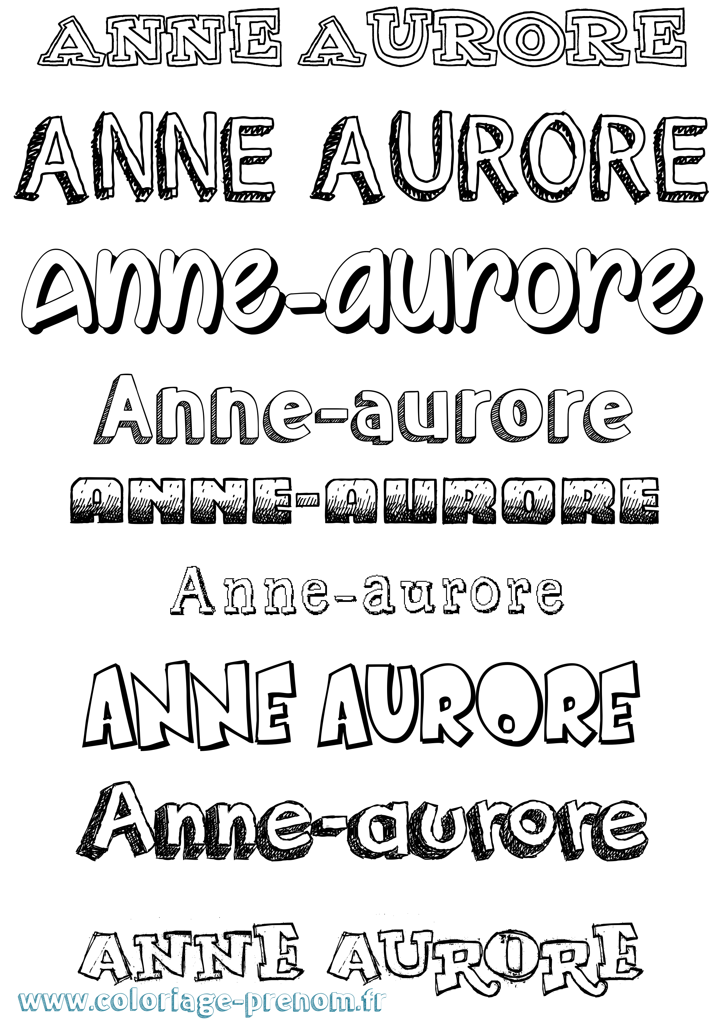 Coloriage prénom Anne-Aurore Dessiné