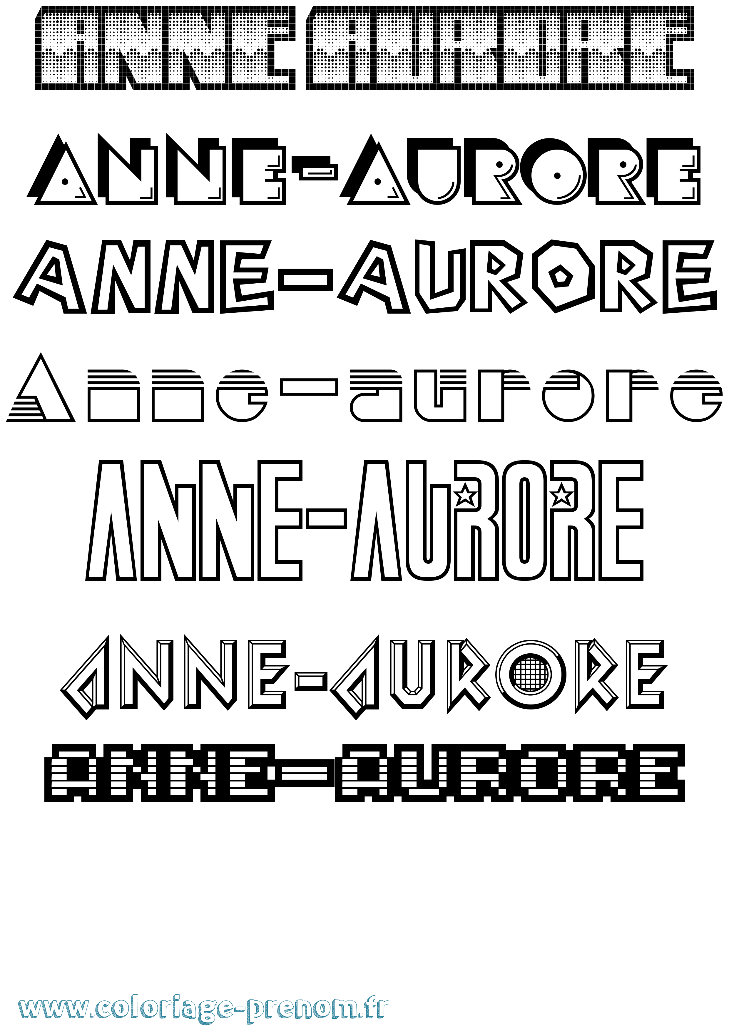 Coloriage prénom Anne-Aurore Jeux Vidéos