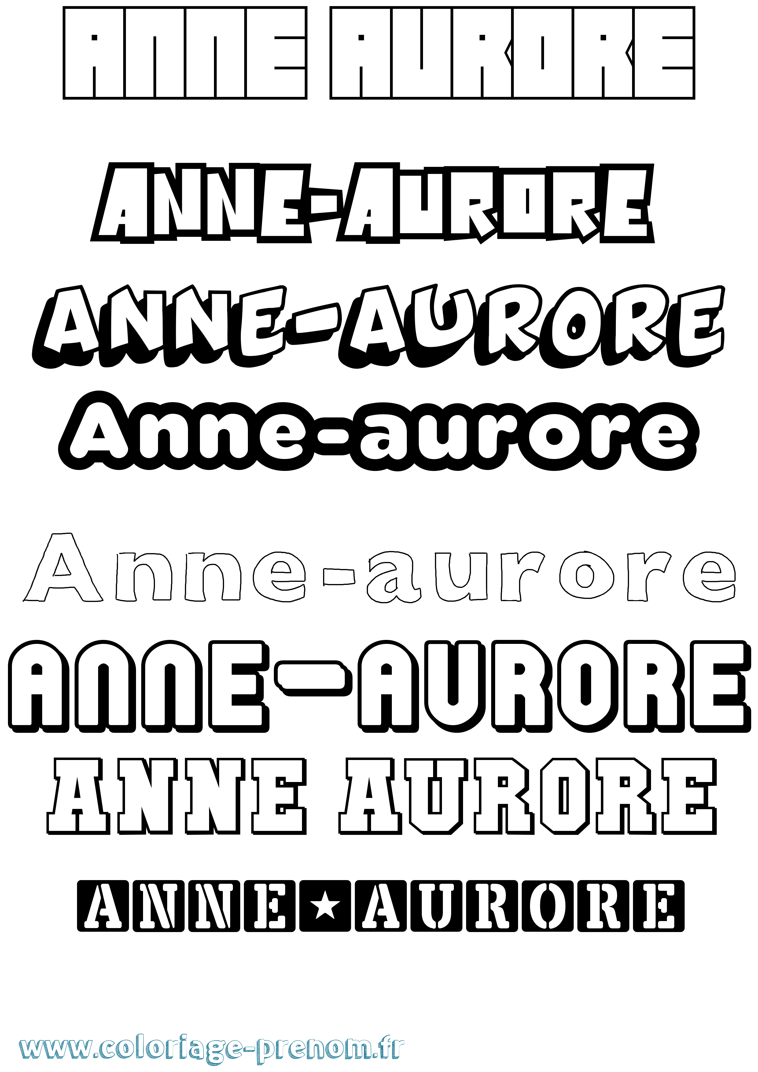 Coloriage prénom Anne-Aurore Simple