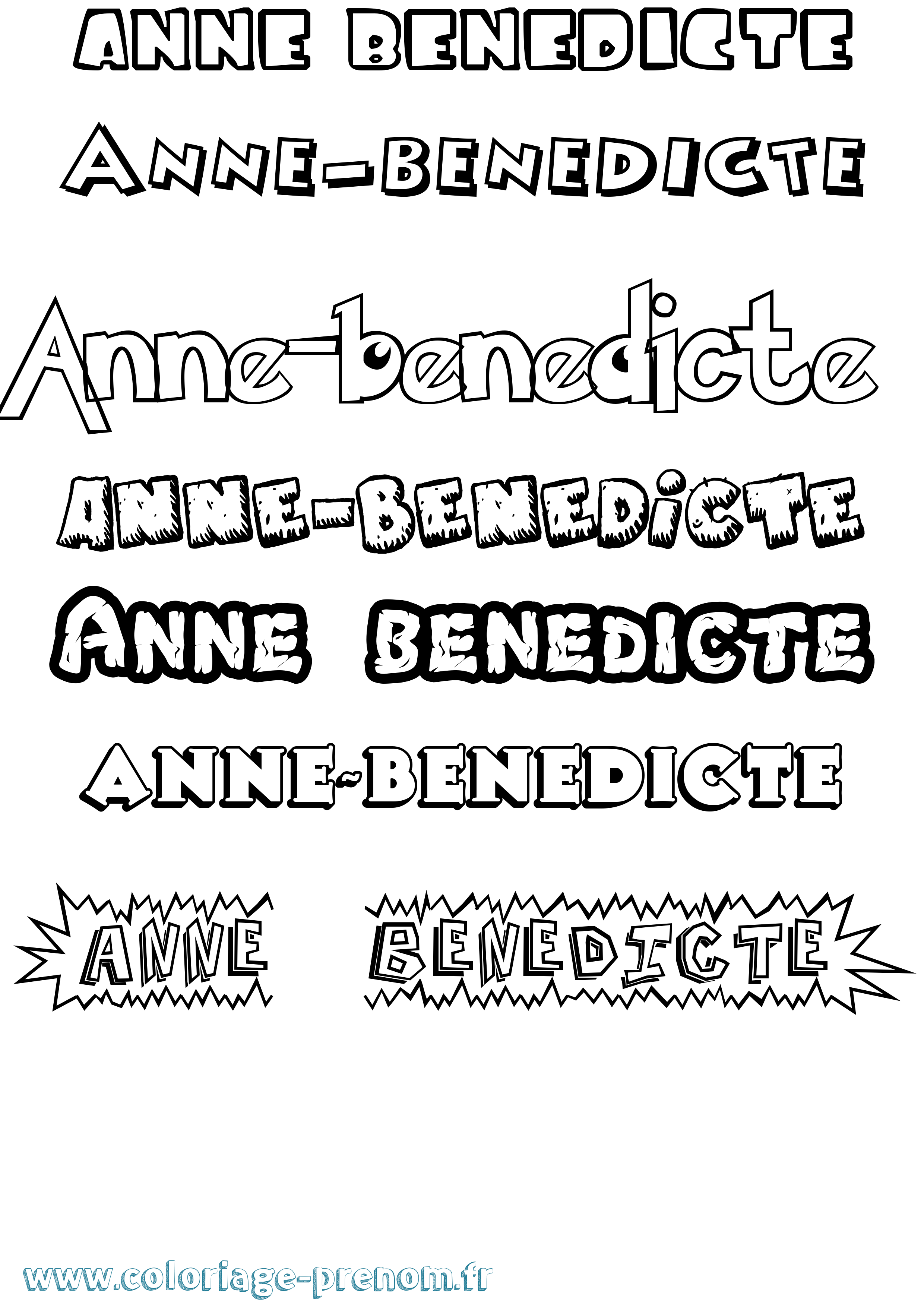 Coloriage prénom Anne-Benedicte Dessin Animé