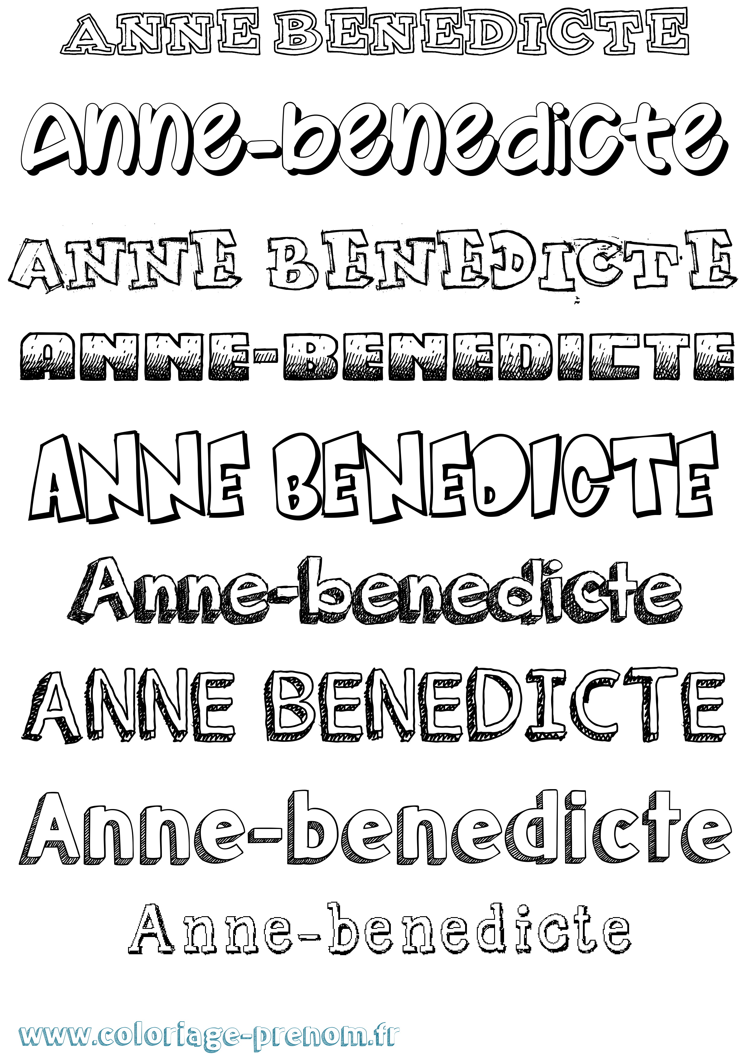 Coloriage prénom Anne-Benedicte Dessiné