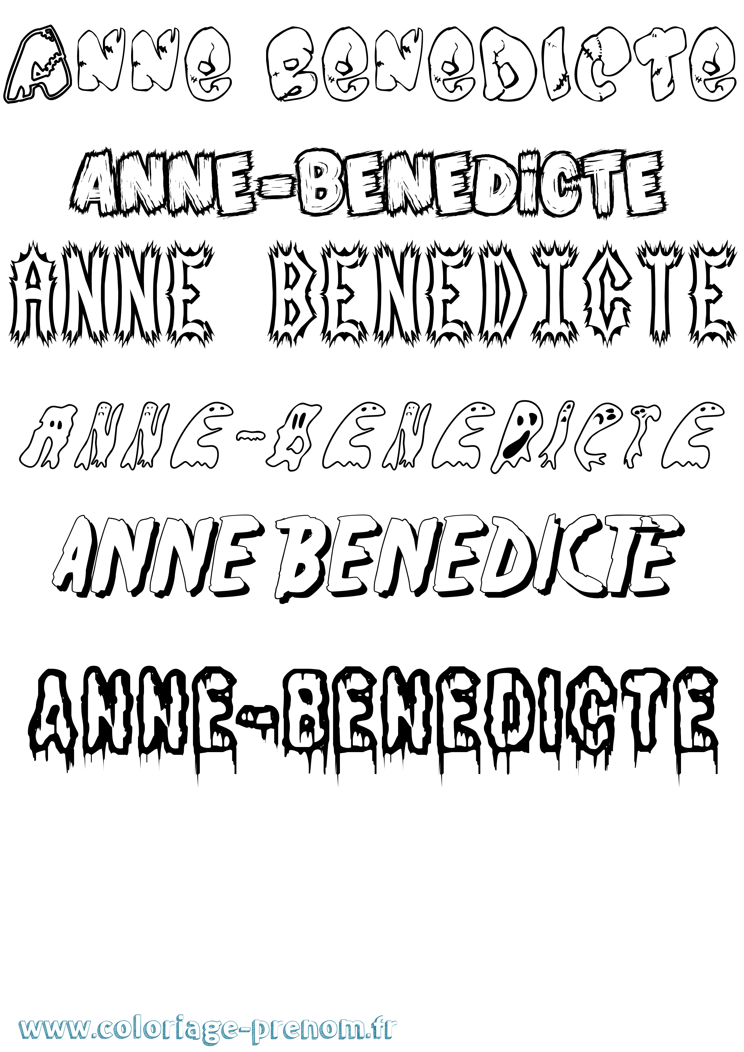 Coloriage prénom Anne-Benedicte Frisson