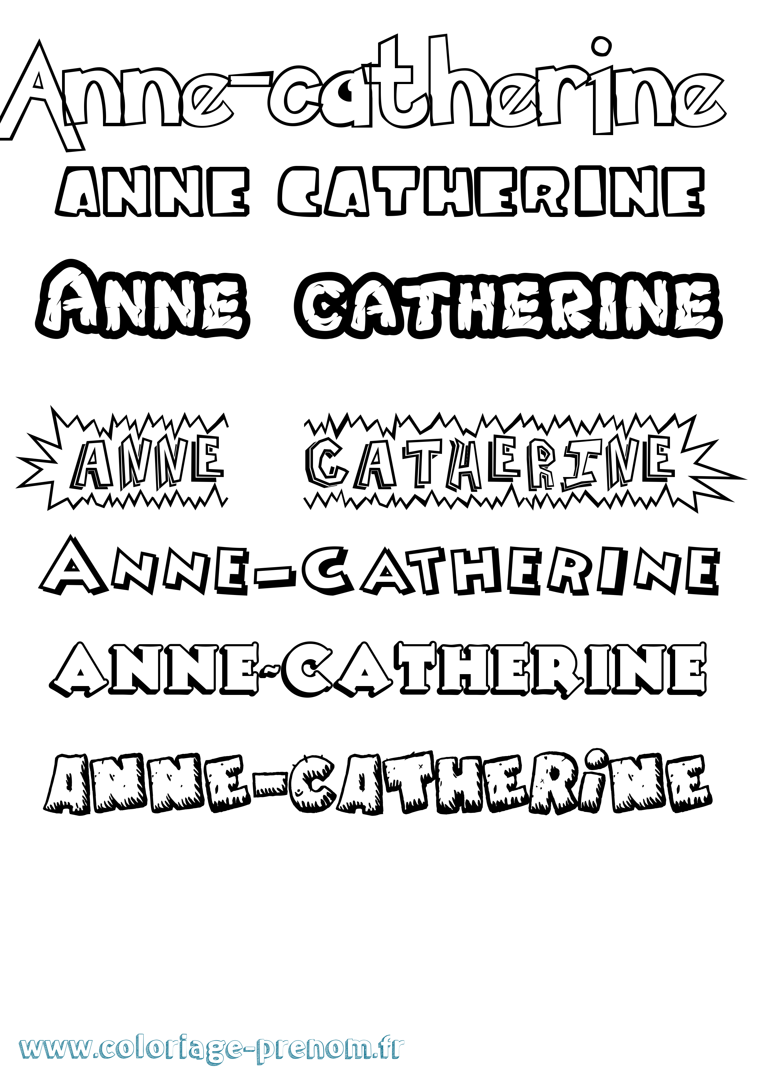 Coloriage prénom Anne-Catherine Dessin Animé