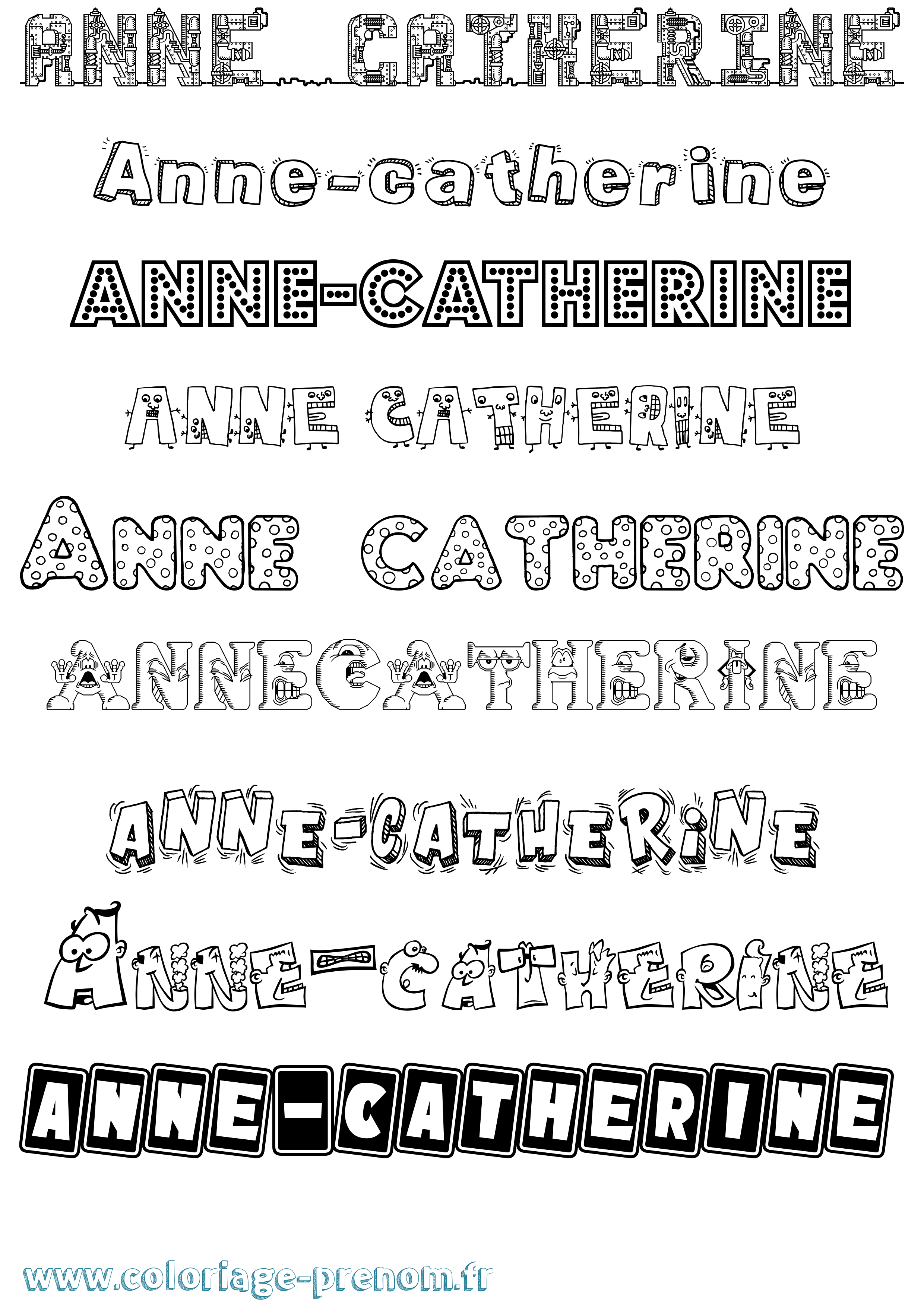 Coloriage prénom Anne-Catherine Fun