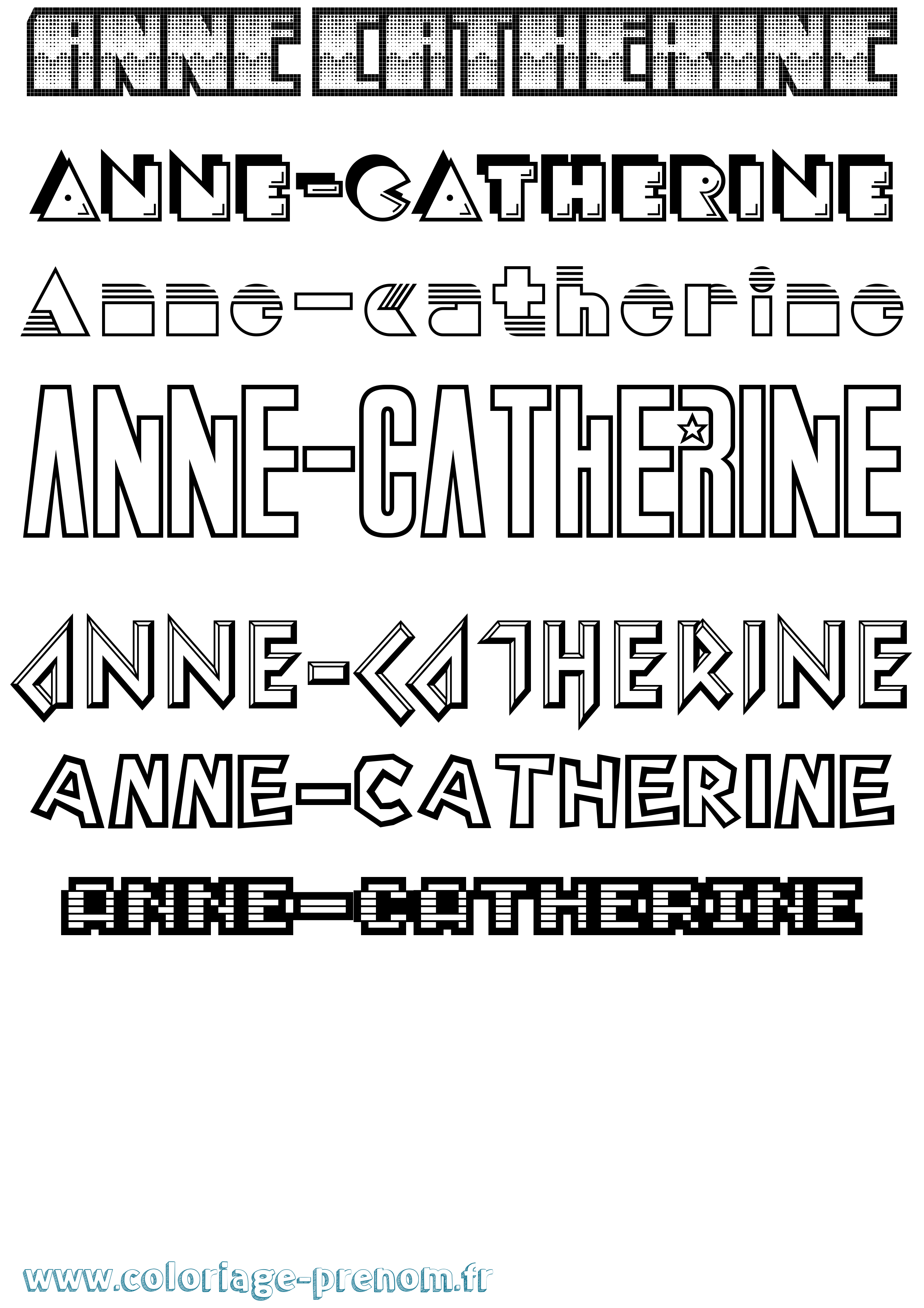 Coloriage prénom Anne-Catherine Jeux Vidéos