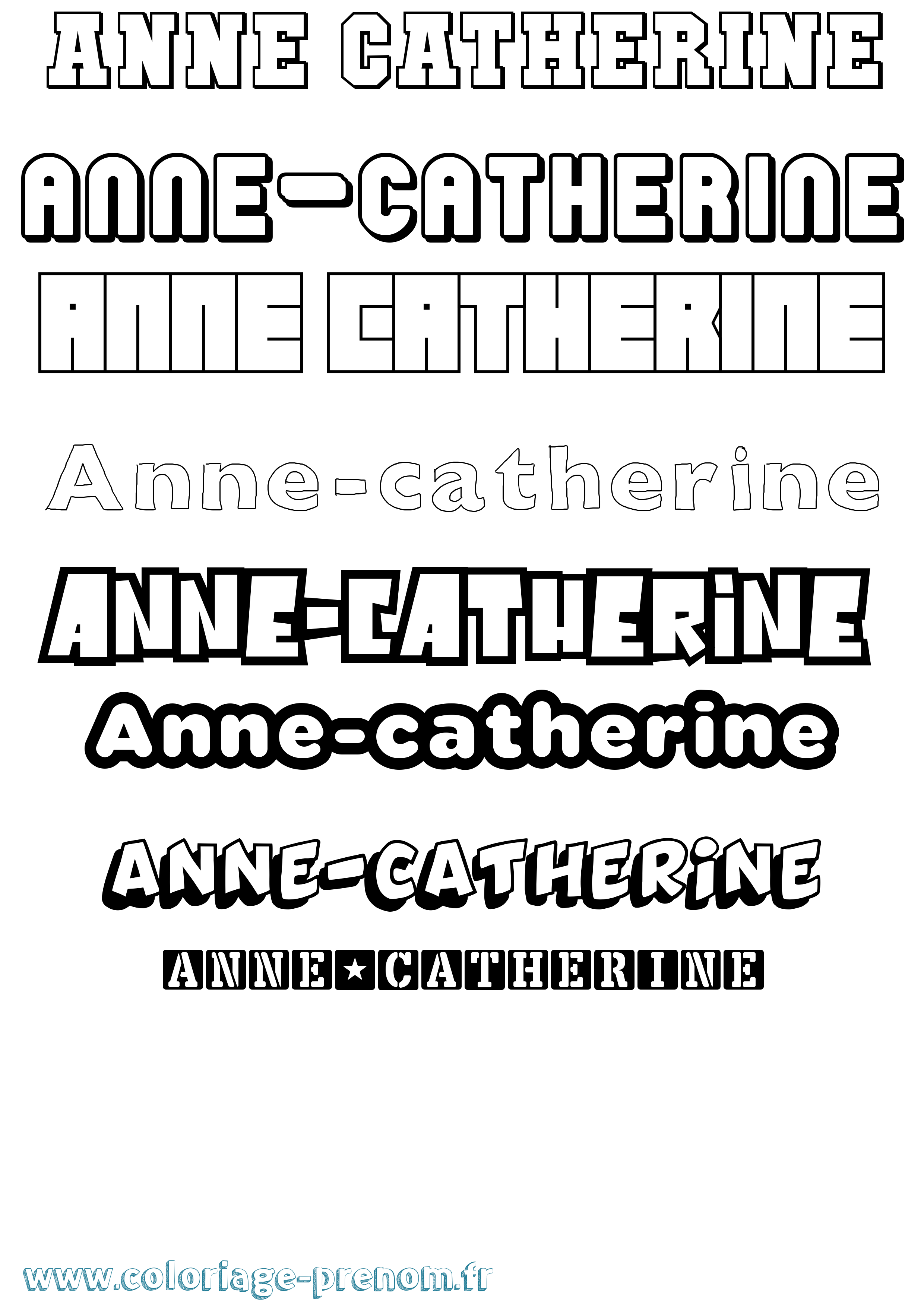 Coloriage prénom Anne-Catherine Simple