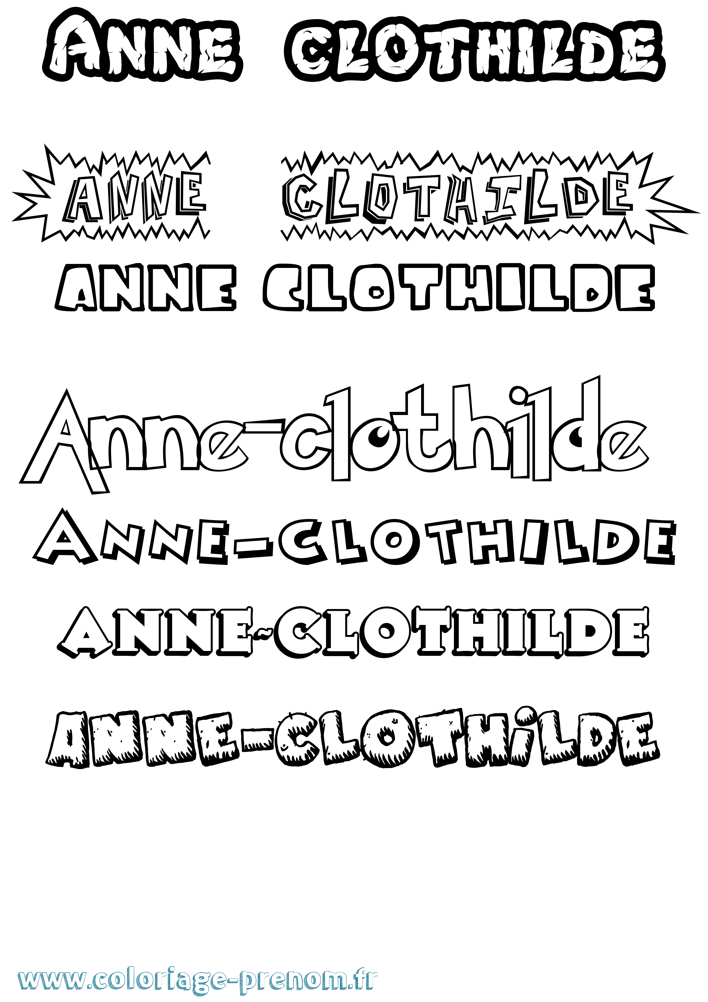 Coloriage prénom Anne-Clothilde Dessin Animé