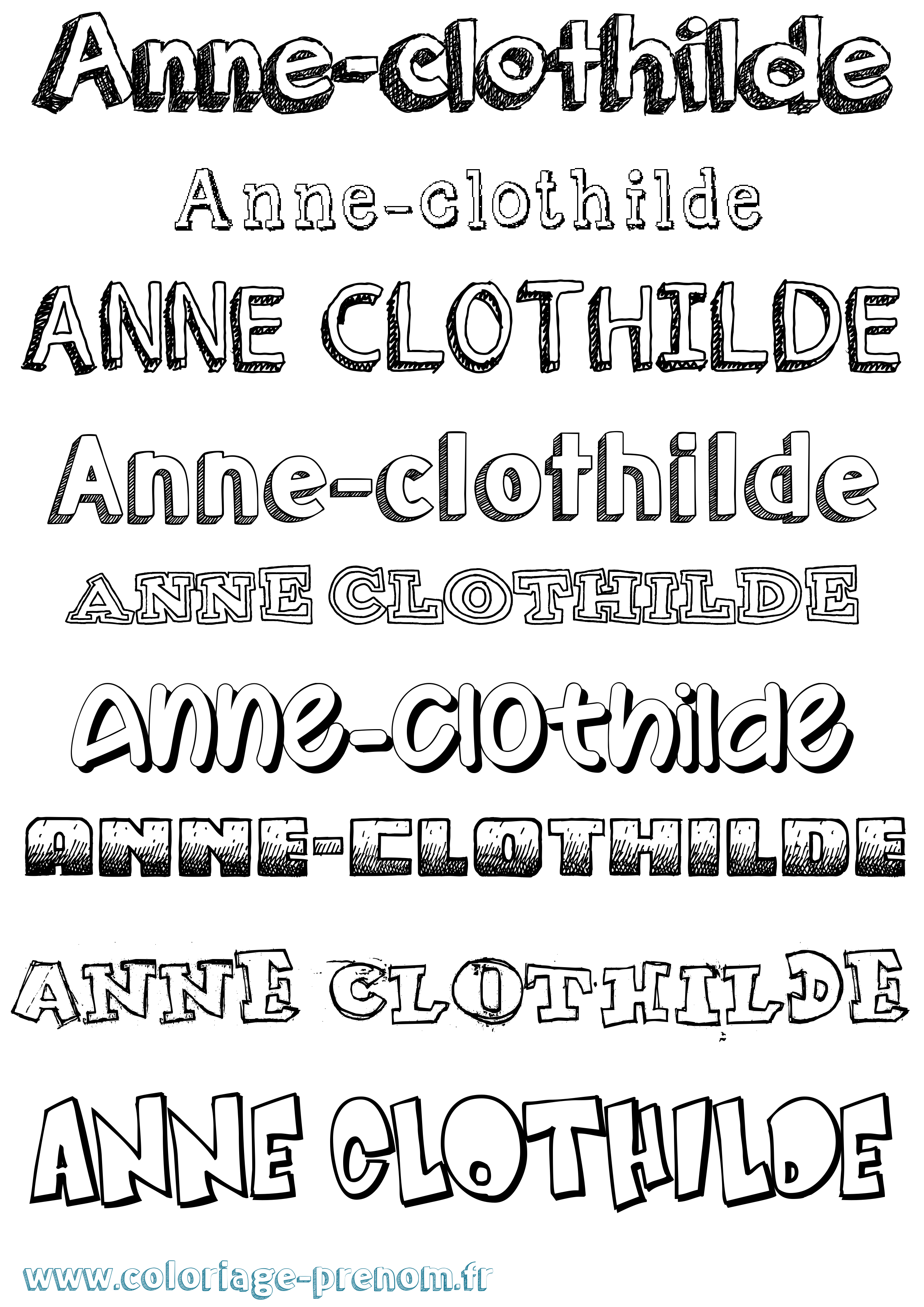 Coloriage prénom Anne-Clothilde Dessiné