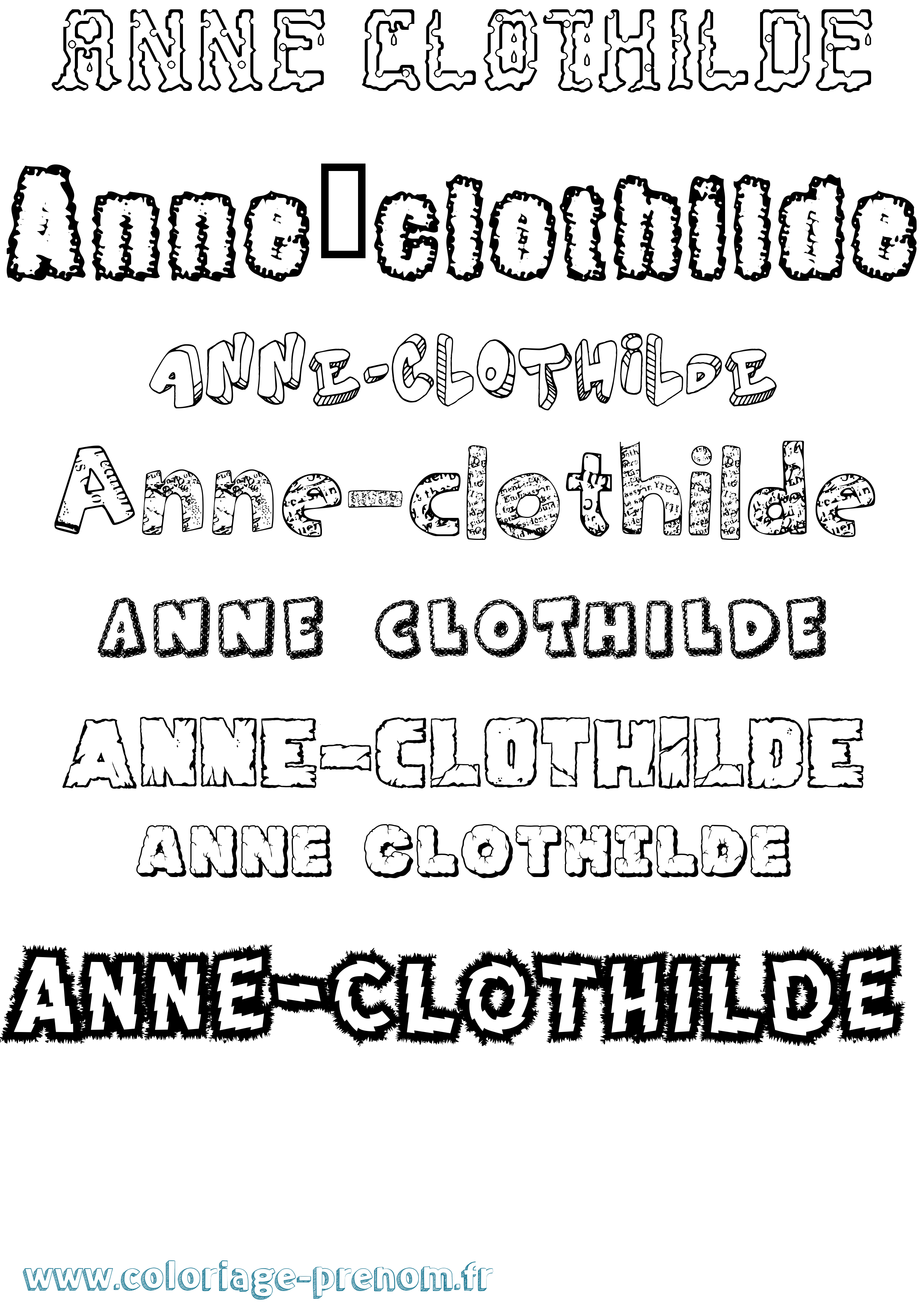 Coloriage prénom Anne-Clothilde Destructuré