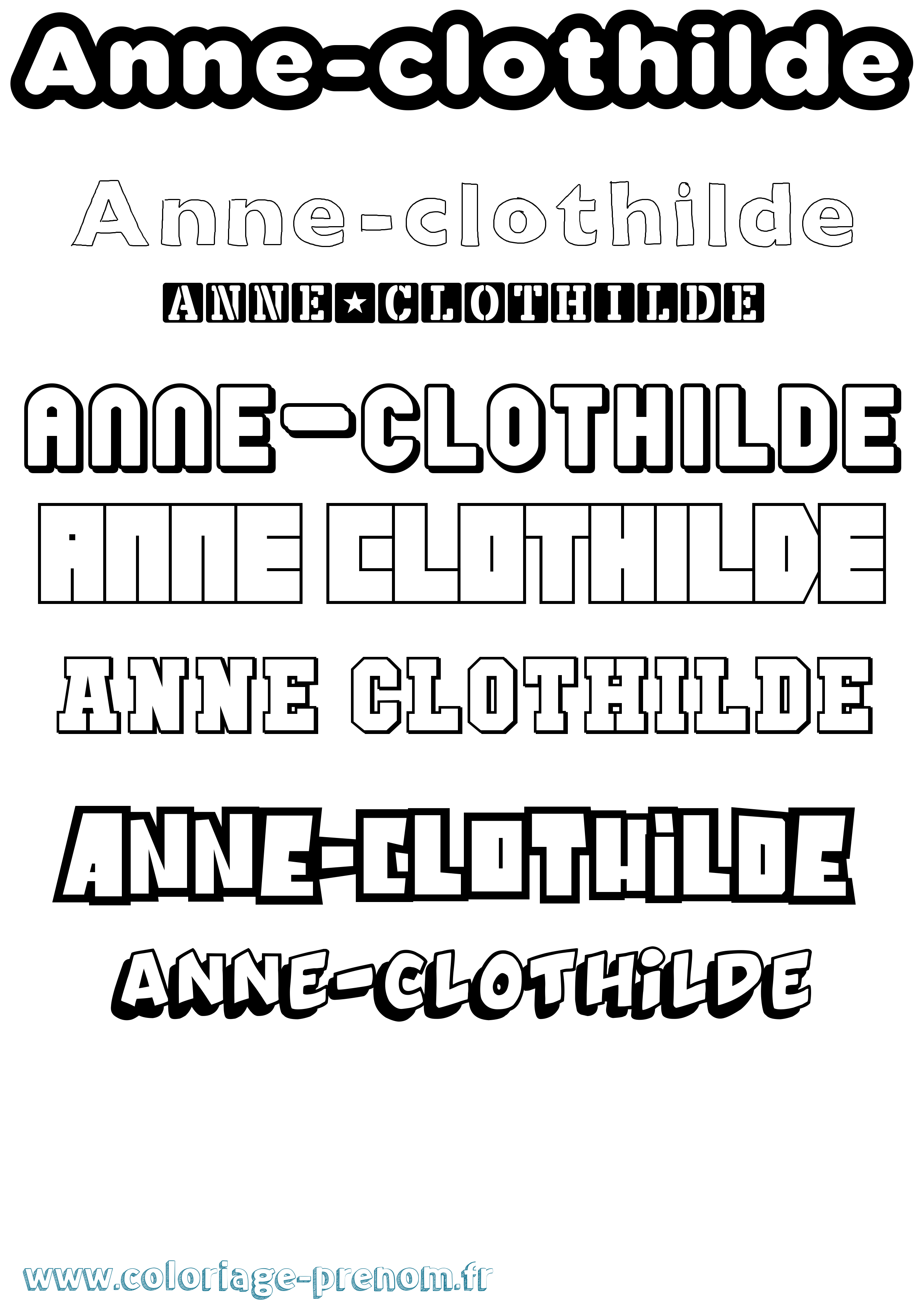 Coloriage prénom Anne-Clothilde Simple