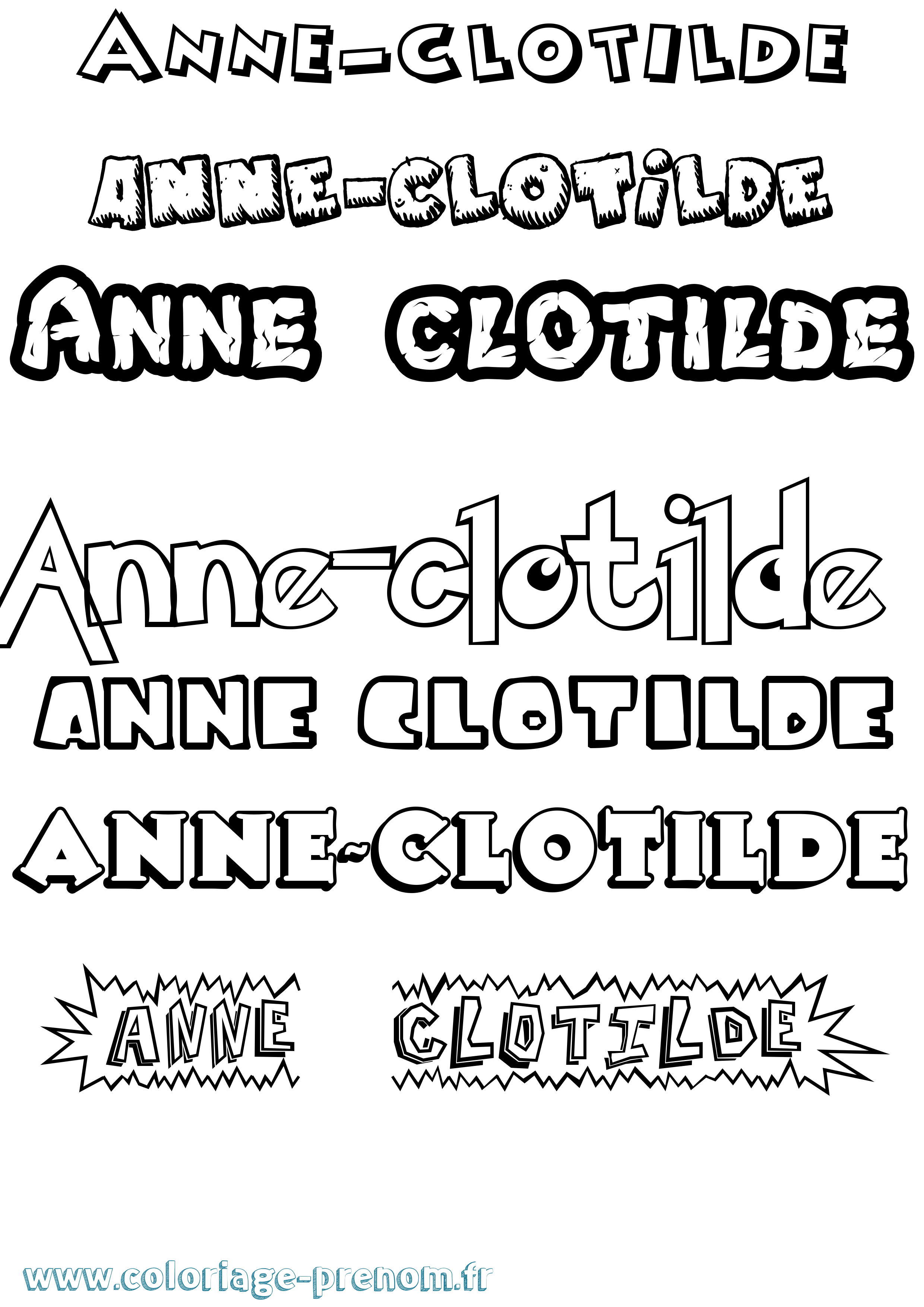 Coloriage prénom Anne-Clotilde Dessin Animé