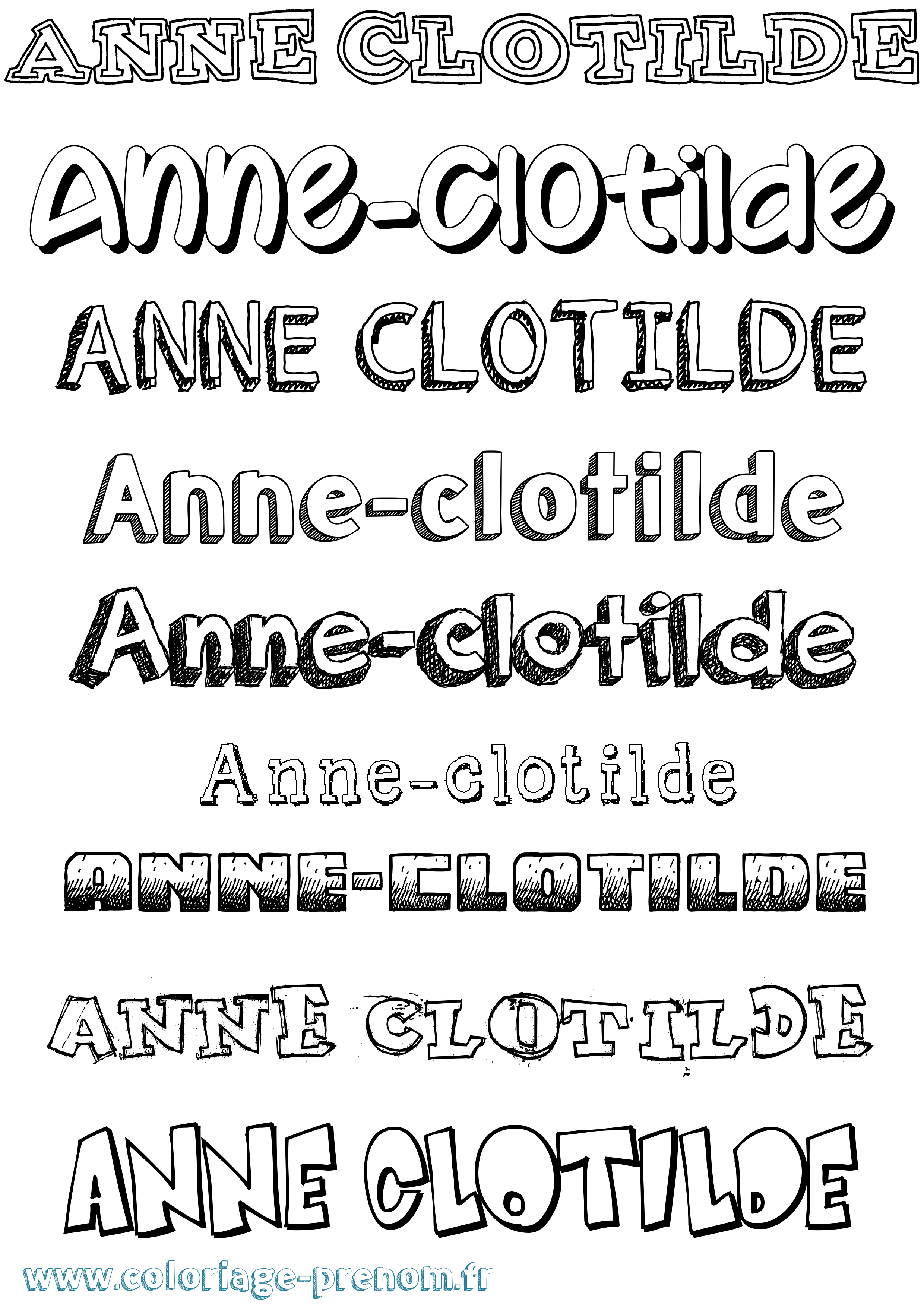 Coloriage prénom Anne-Clotilde Dessiné