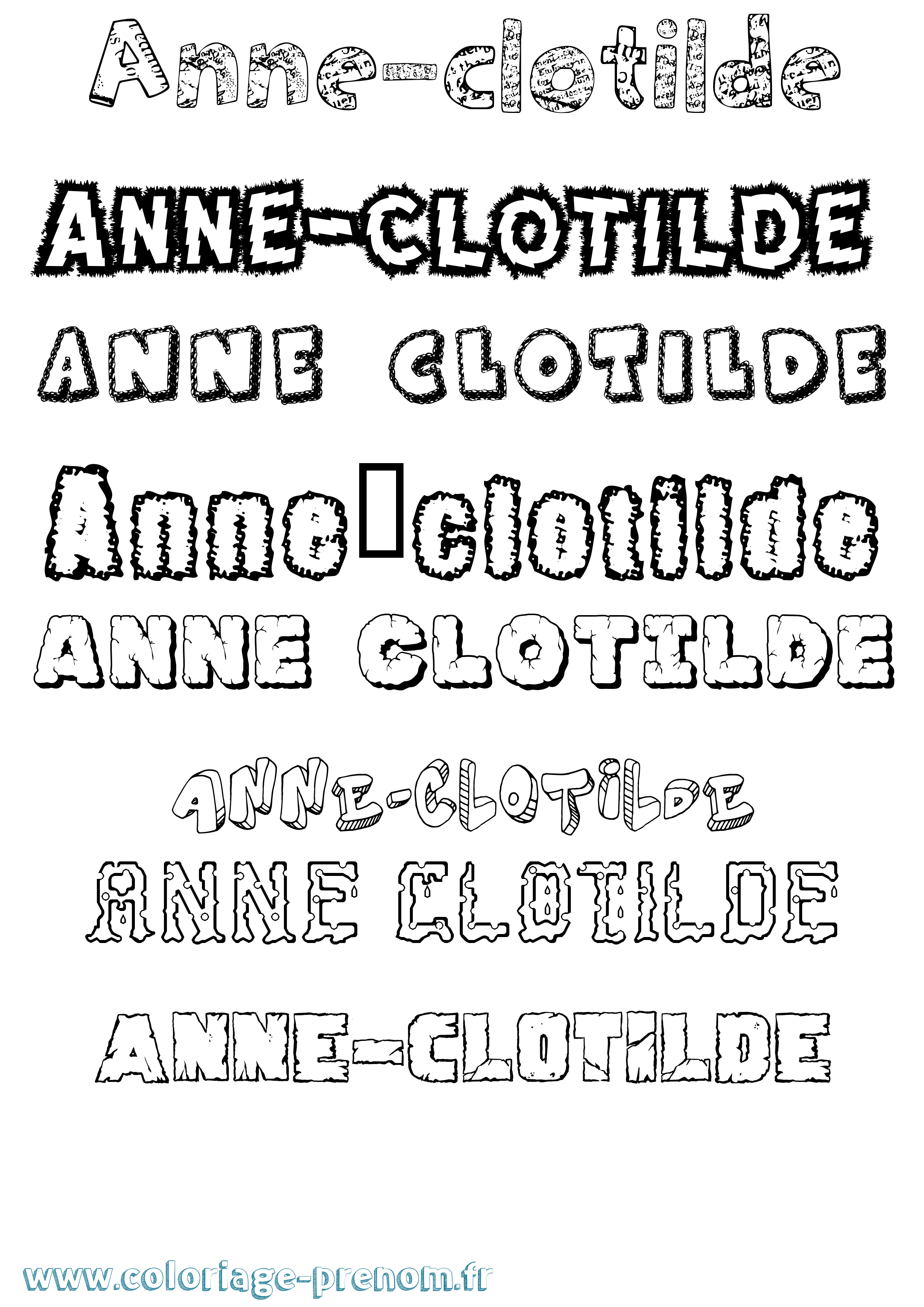 Coloriage prénom Anne-Clotilde Destructuré
