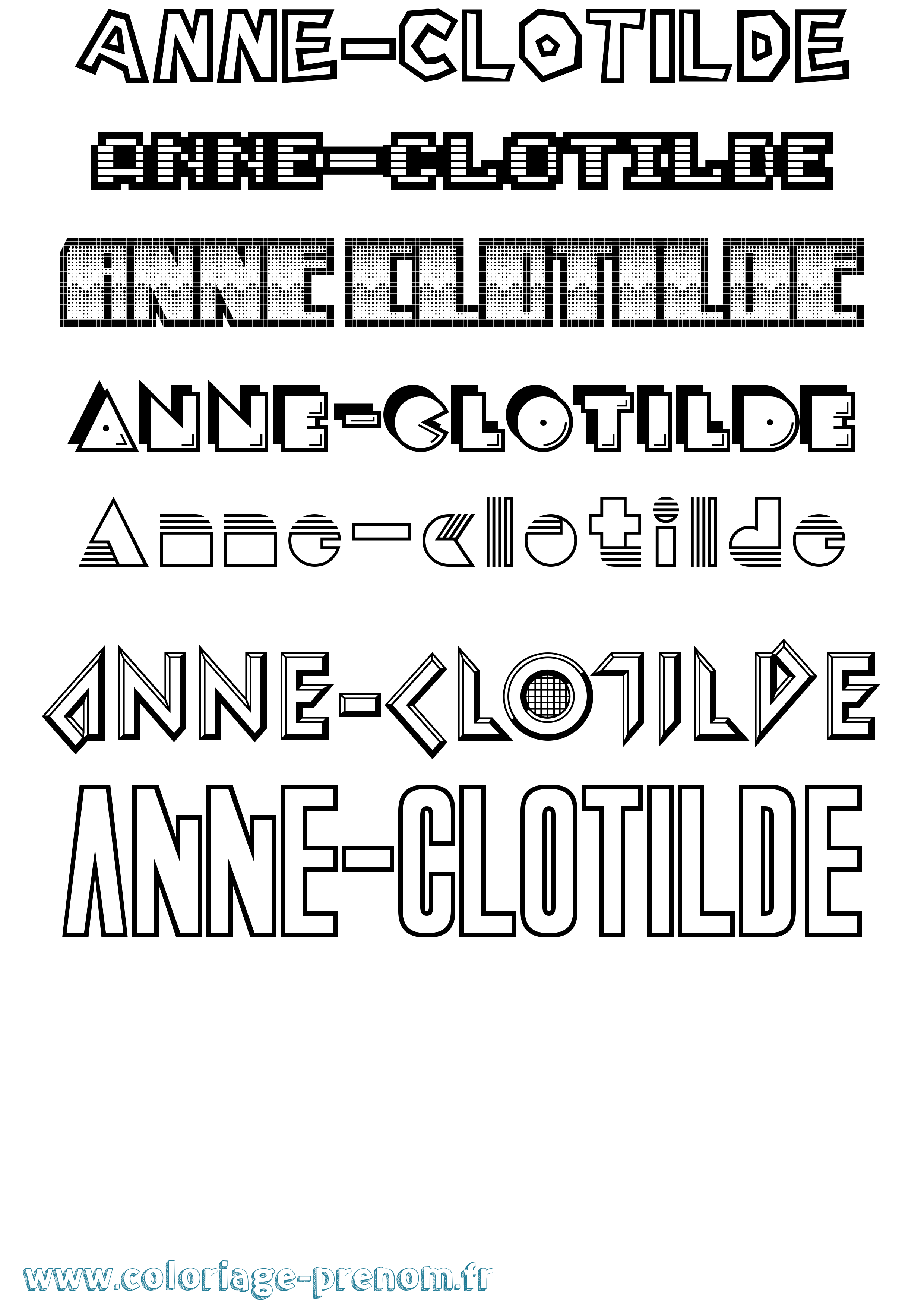 Coloriage prénom Anne-Clotilde Jeux Vidéos