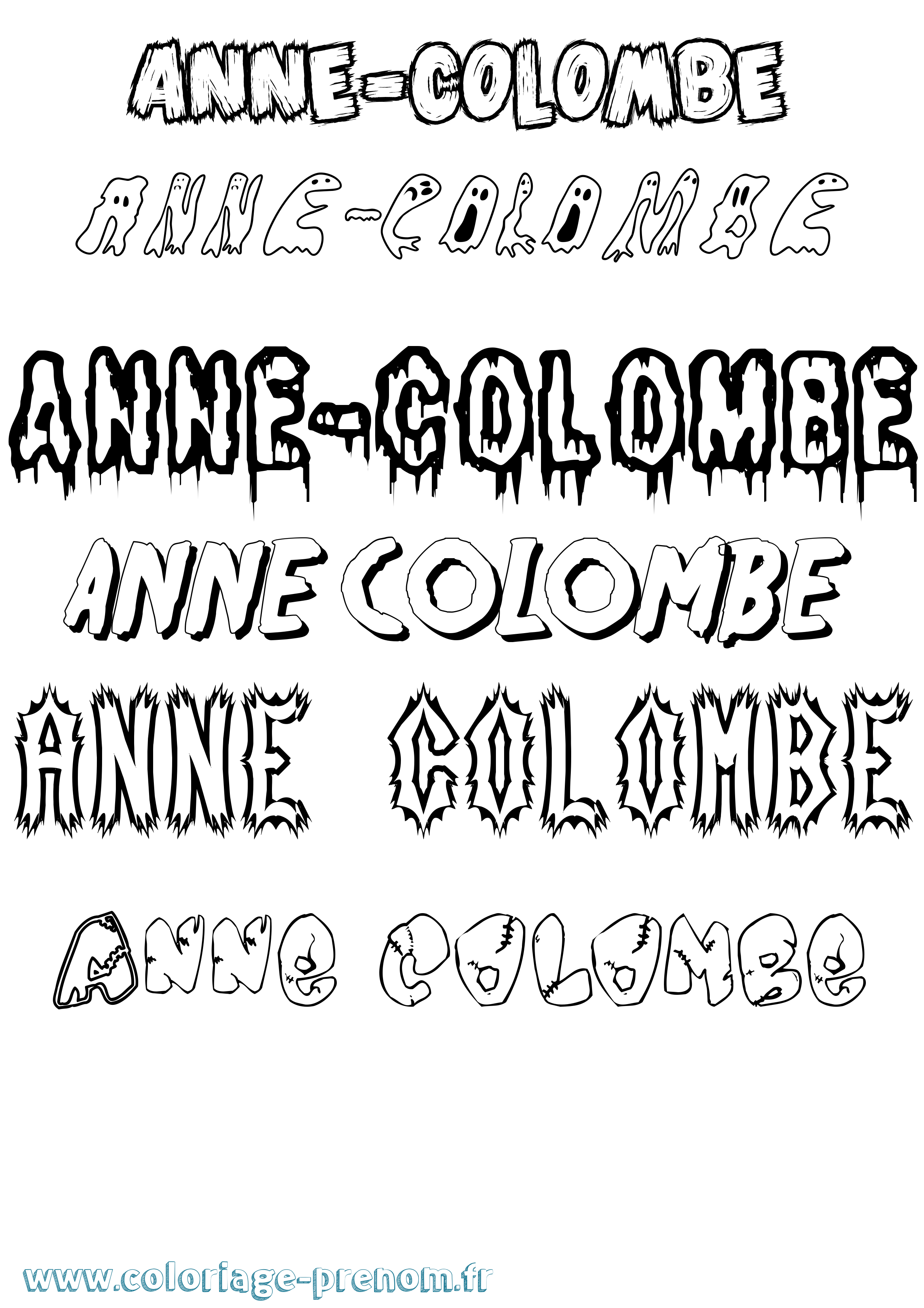 Coloriage prénom Anne-Colombe Frisson