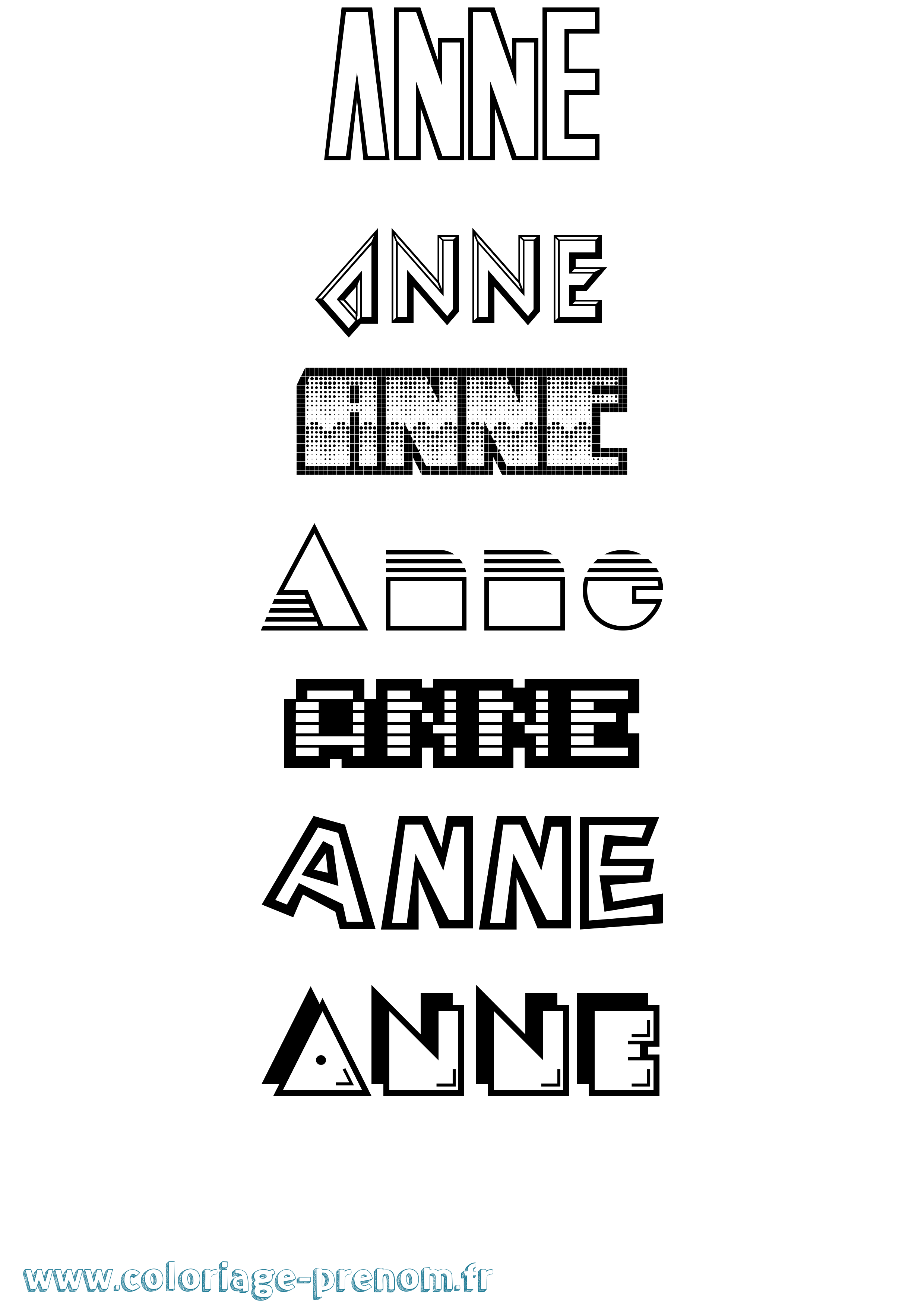 Coloriage Anne Jeux Vidéos Coloriage prénom Anne Jeux Vidéos