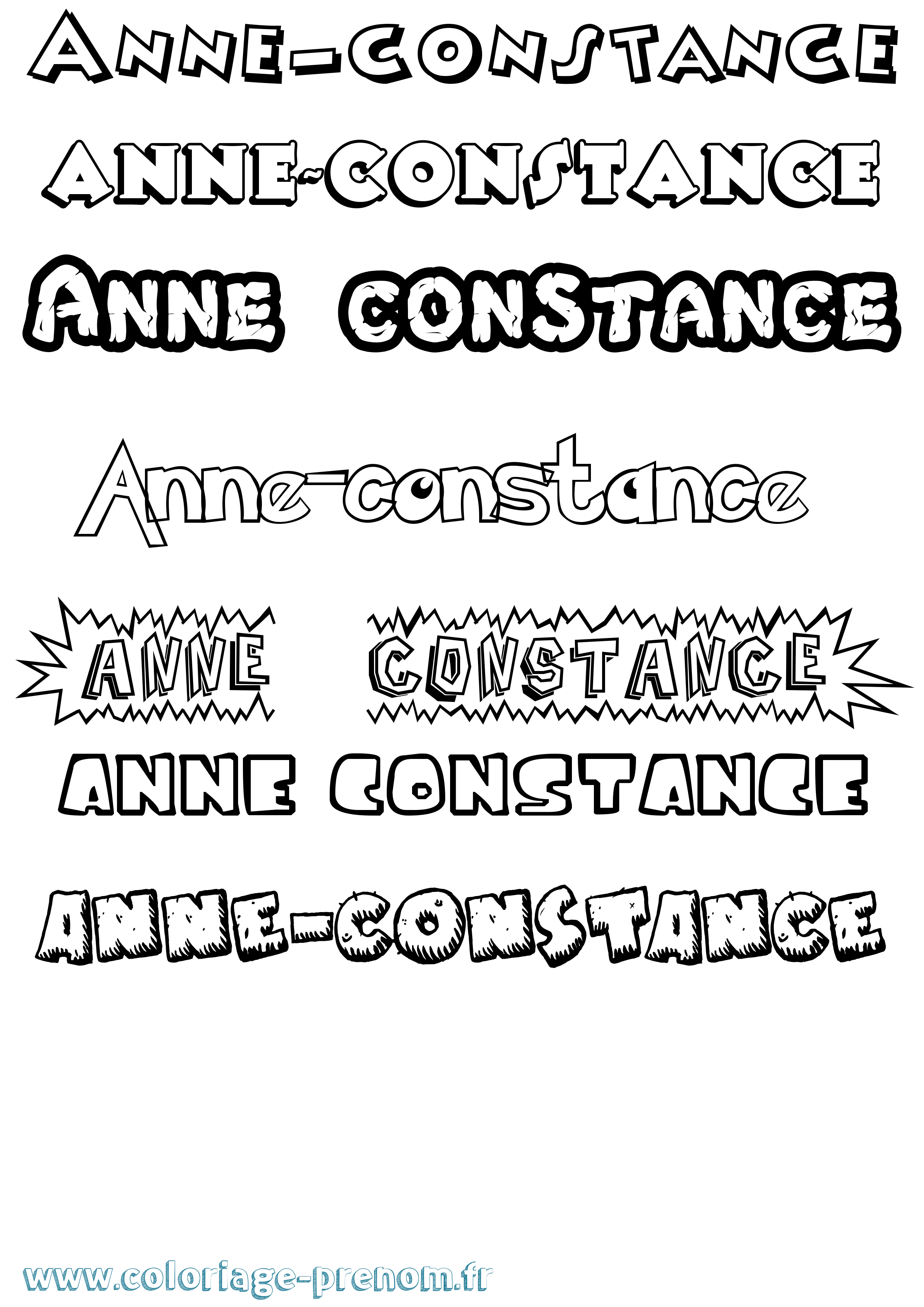 Coloriage prénom Anne-Constance Dessin Animé