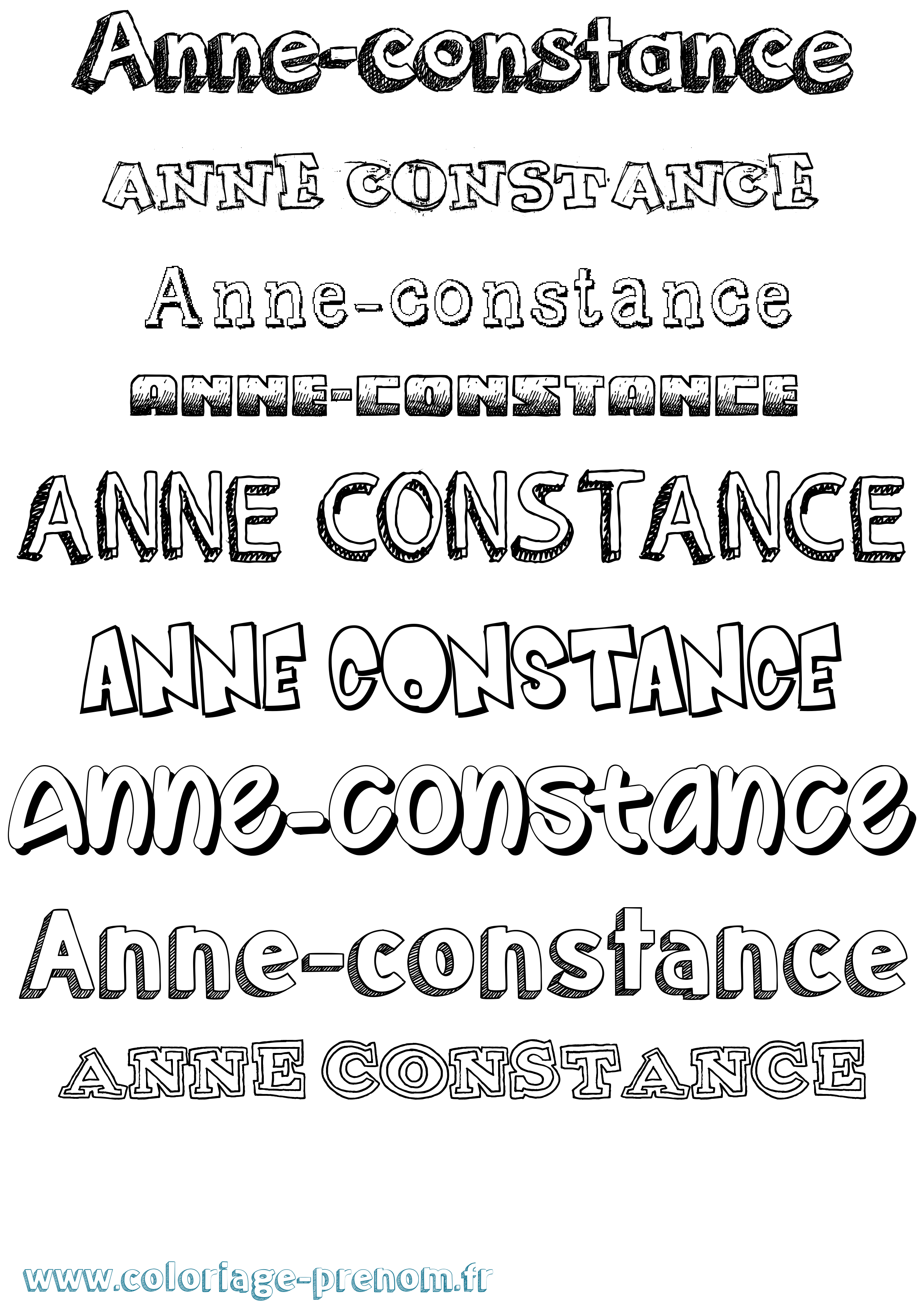 Coloriage prénom Anne-Constance Dessiné