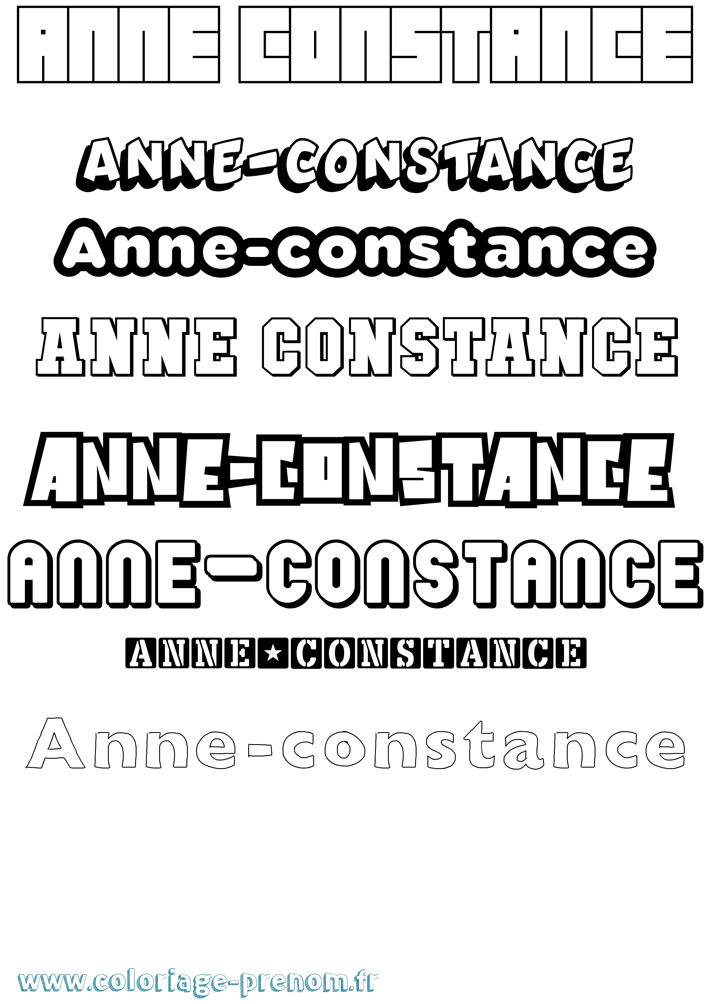 Coloriage prénom Anne-Constance Simple