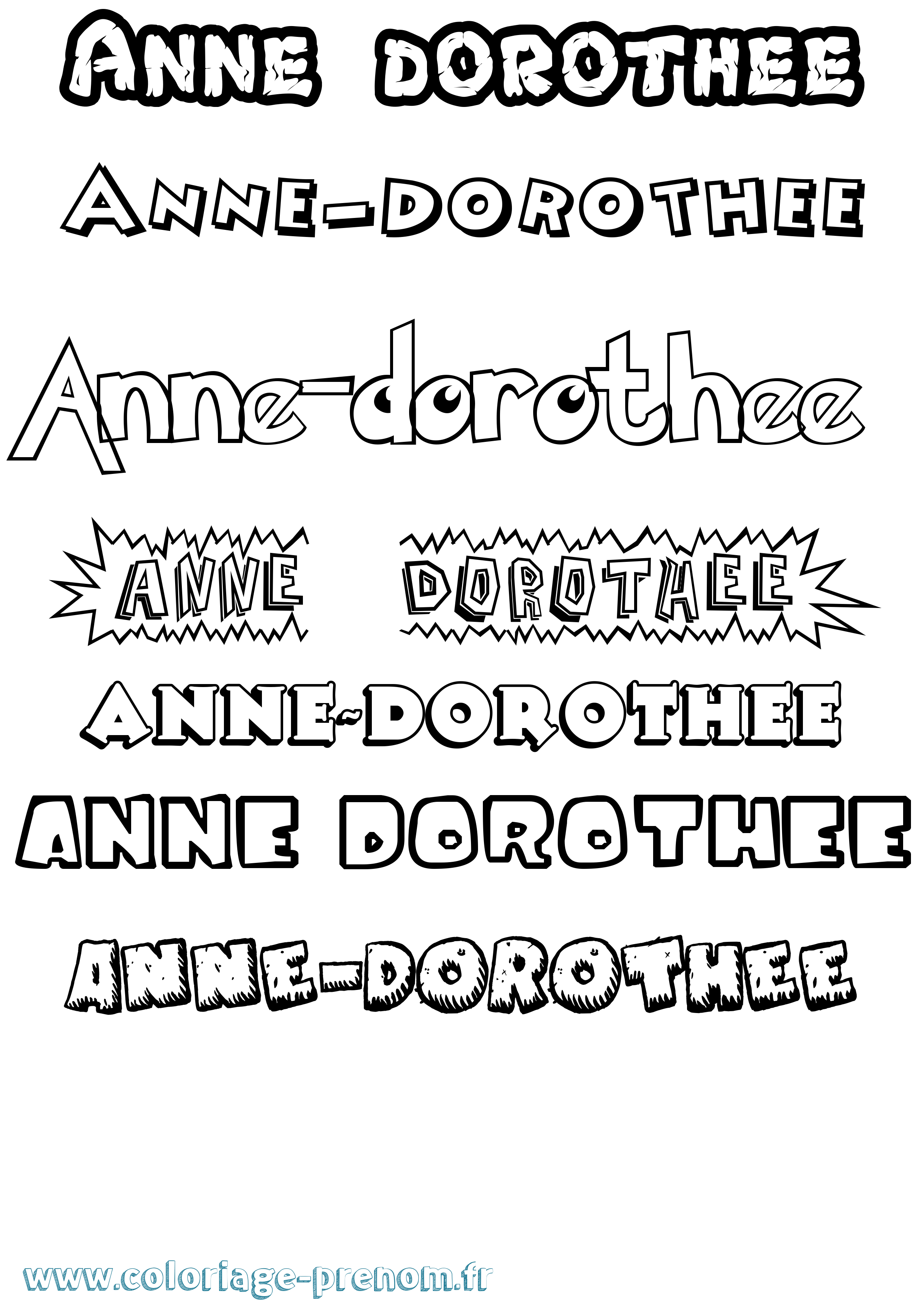 Coloriage prénom Anne-Dorothee Dessin Animé