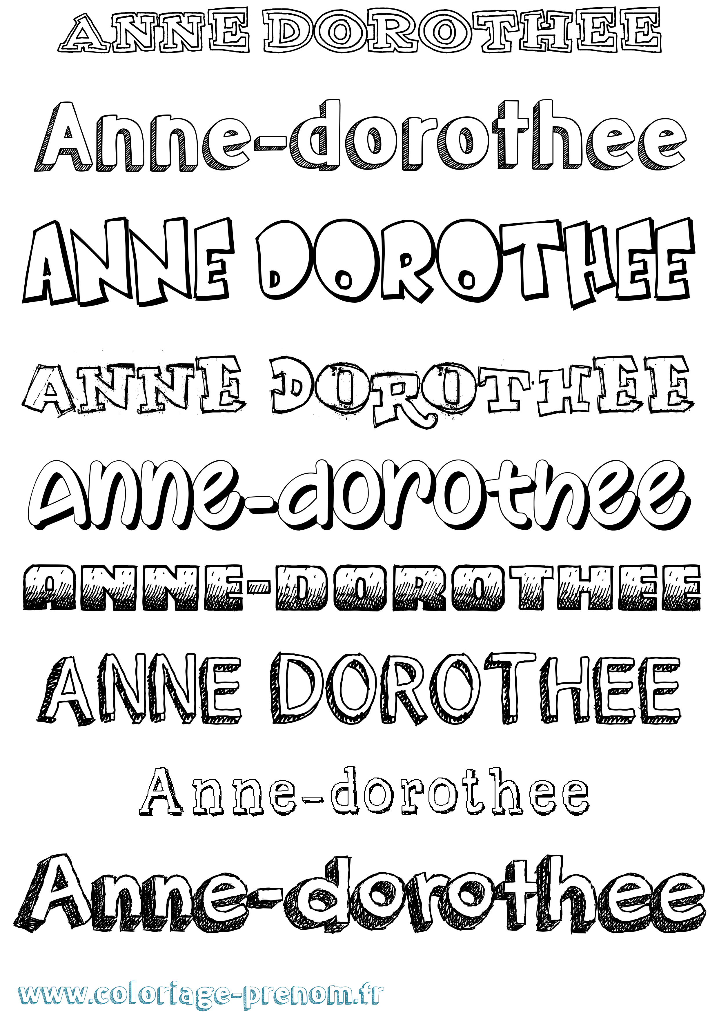 Coloriage prénom Anne-Dorothee Dessiné
