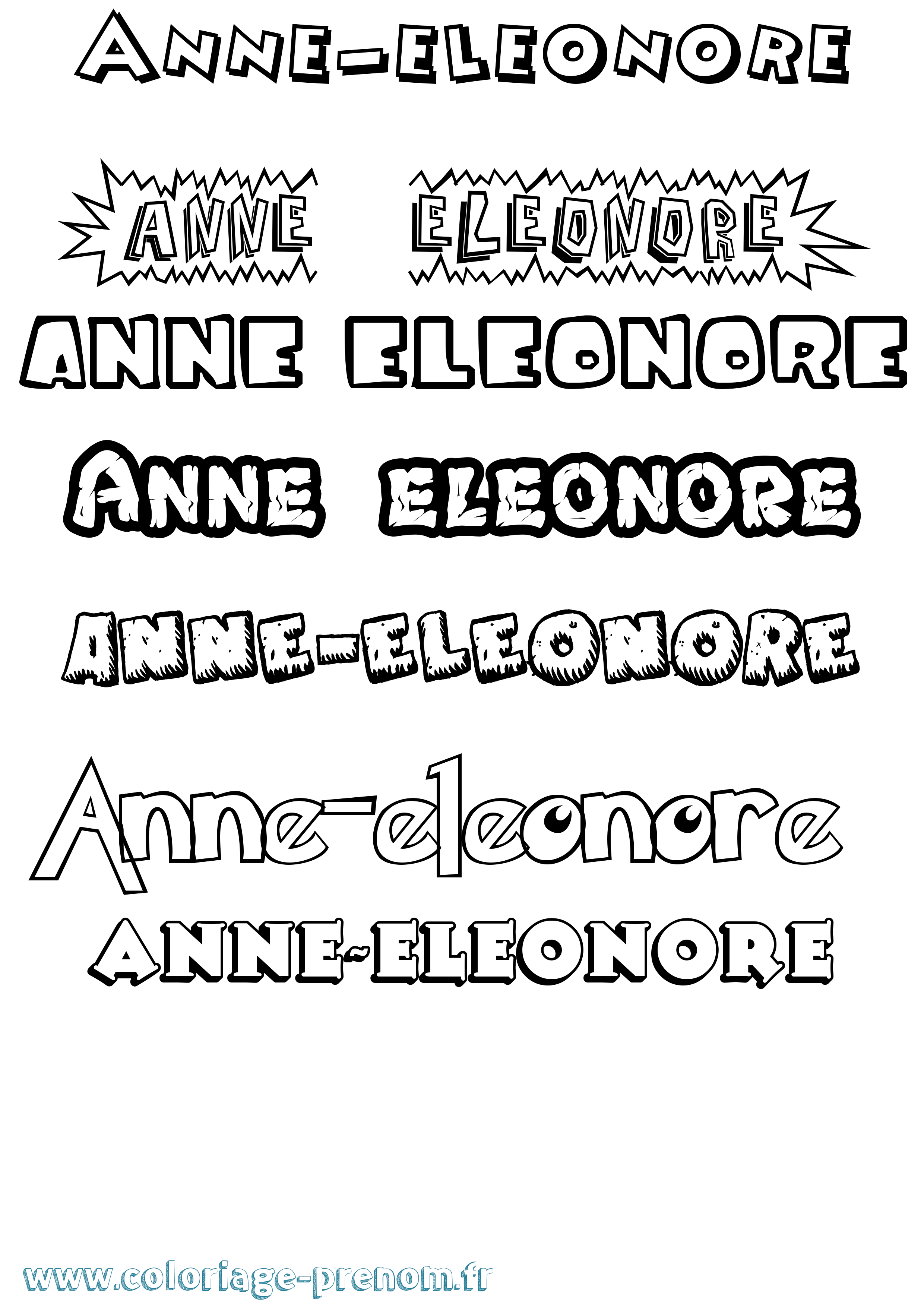 Coloriage Anne-Eleonore Dessin Animé Coloriage prénom Anne-Eleonore Dessin Animé