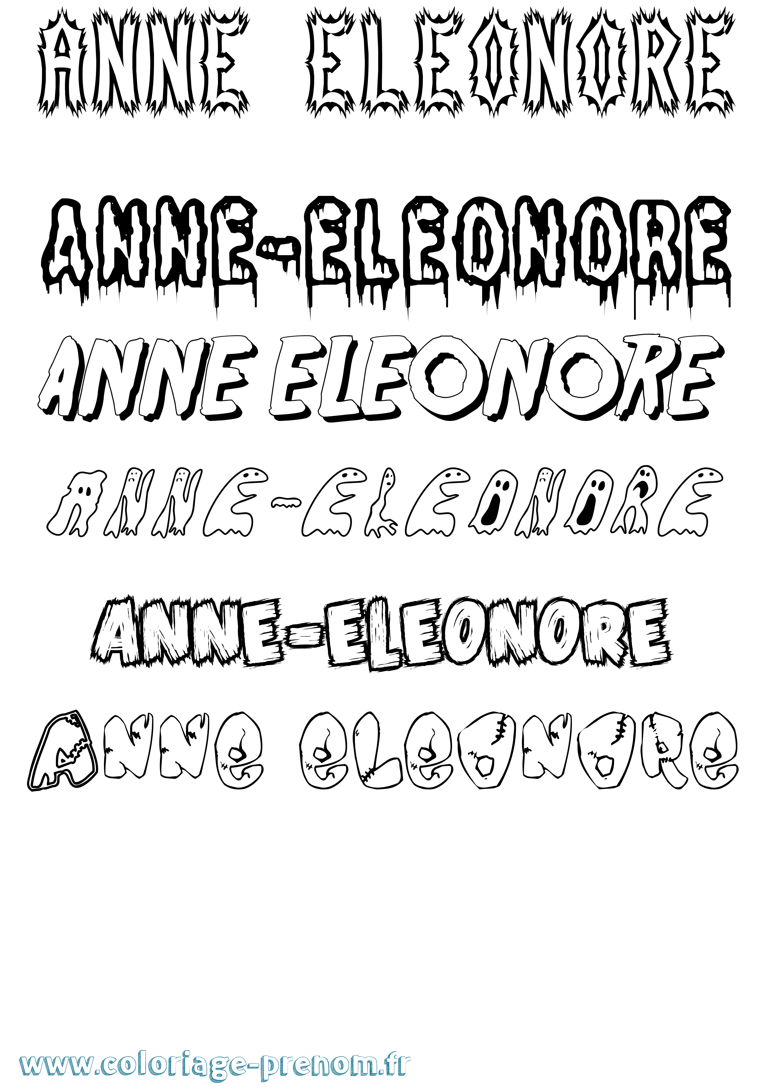 Coloriage prénom Anne-Eleonore Frisson