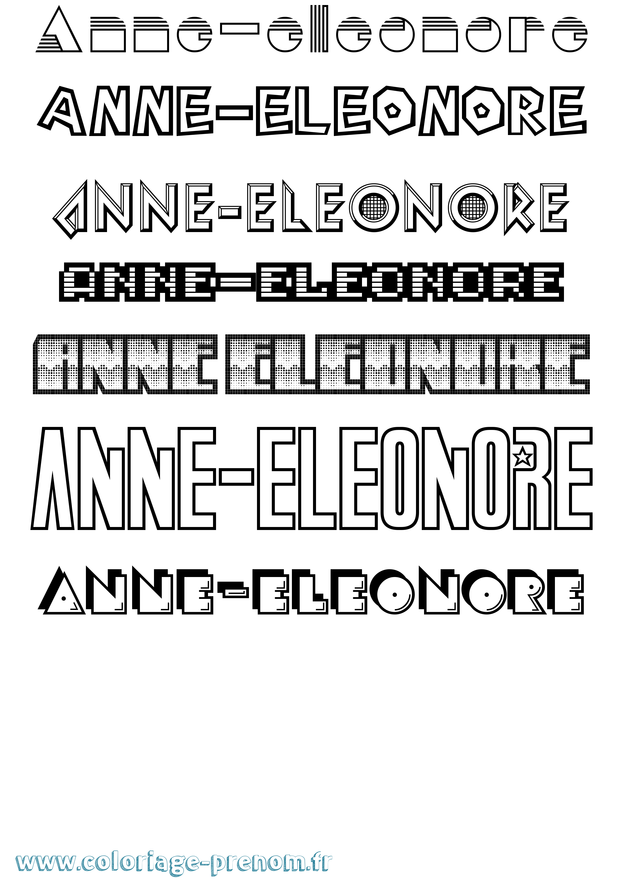 Coloriage Anne-Eleonore Jeux Vidéos Coloriage prénom Anne-Eleonore Jeux Vidéos