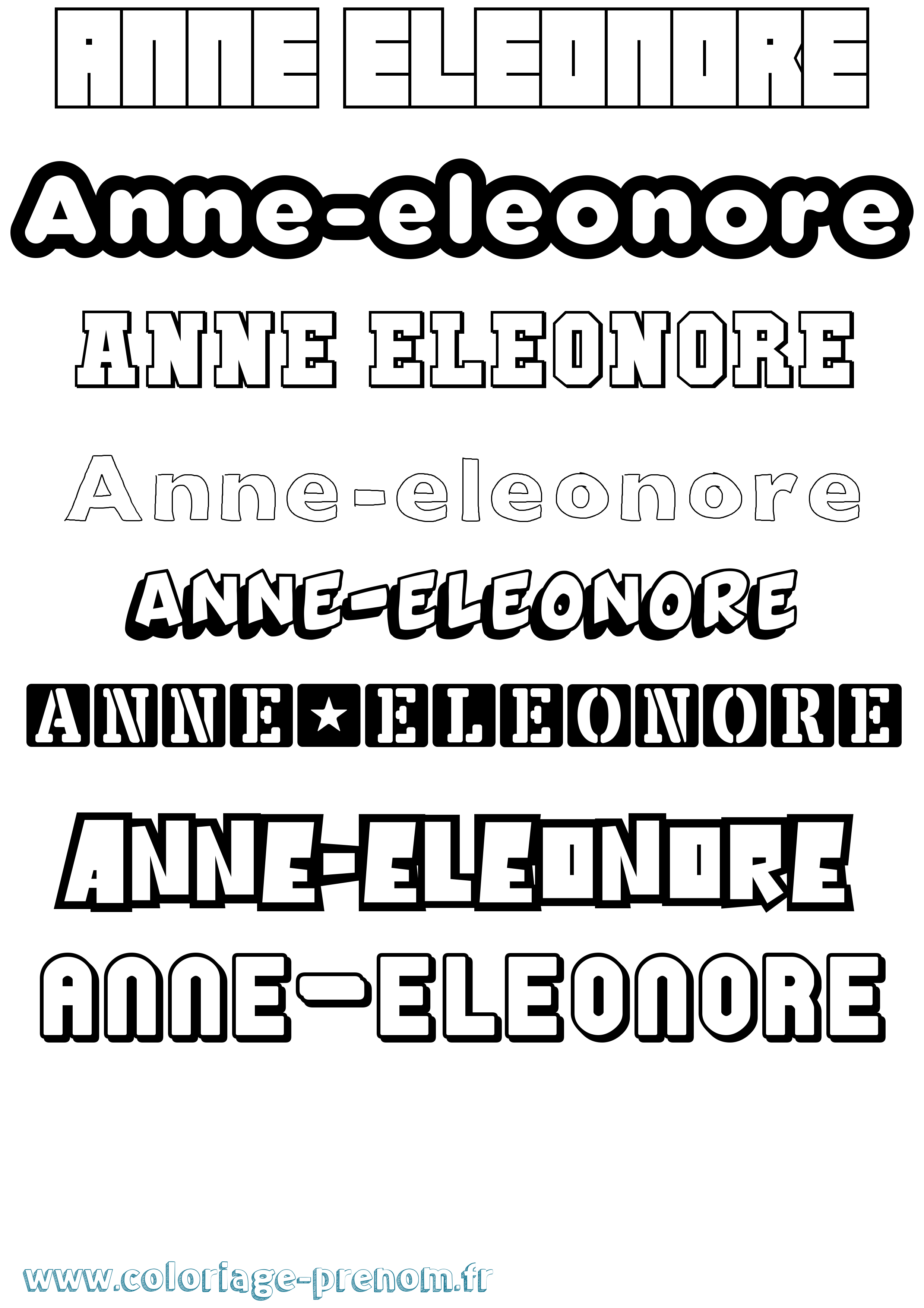 Coloriage Anne-Eleonore Simple Coloriage prénom Anne-Eleonore Simple