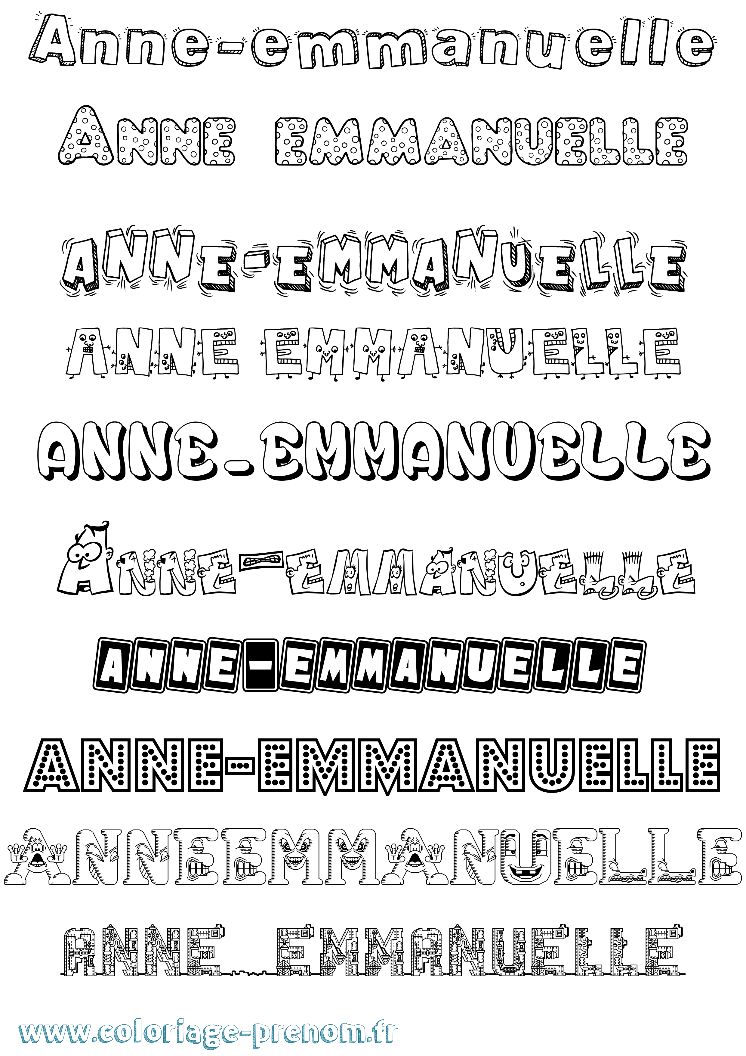 Coloriage prénom Anne-Emmanuelle Fun