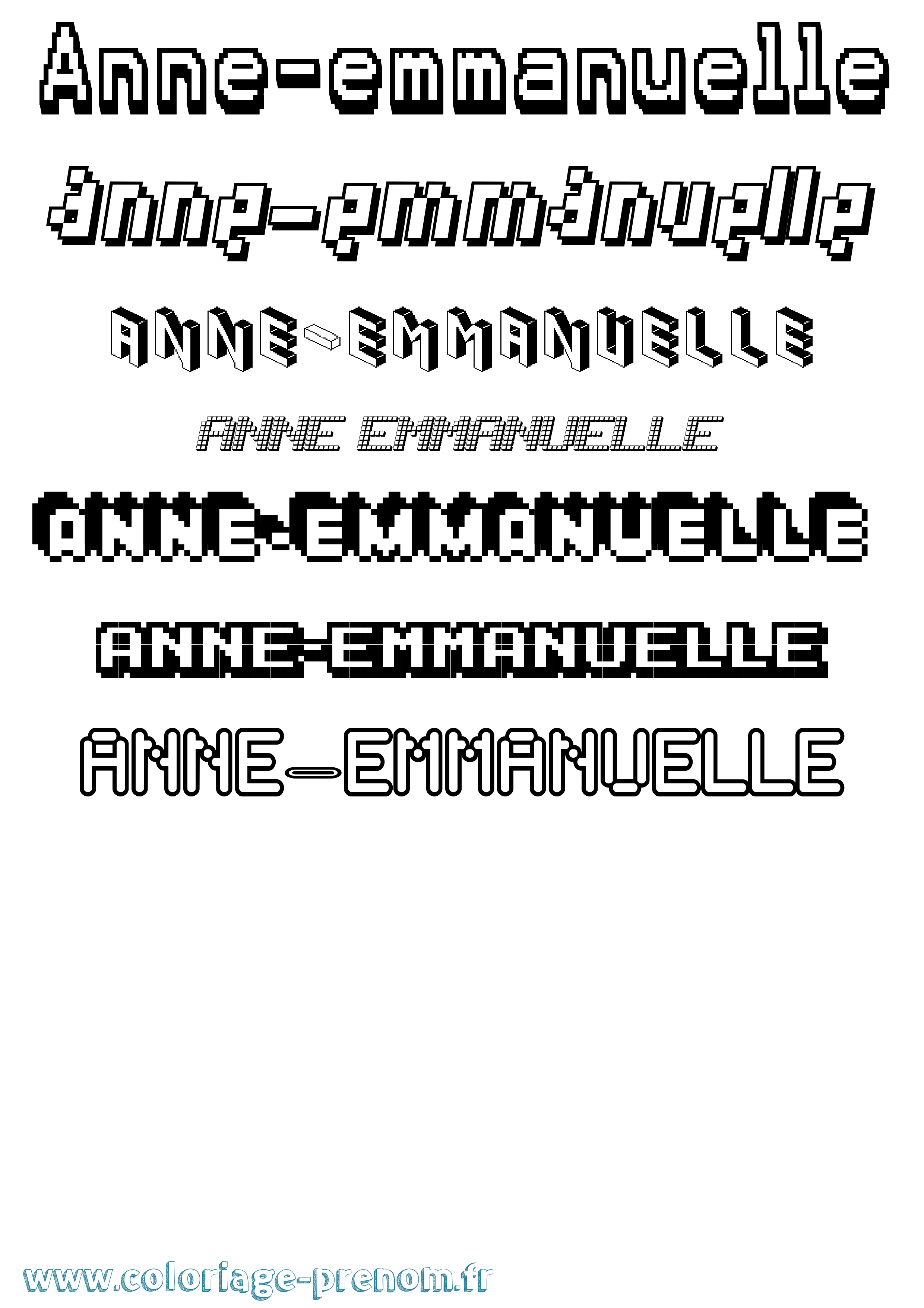 Coloriage prénom Anne-Emmanuelle Pixel