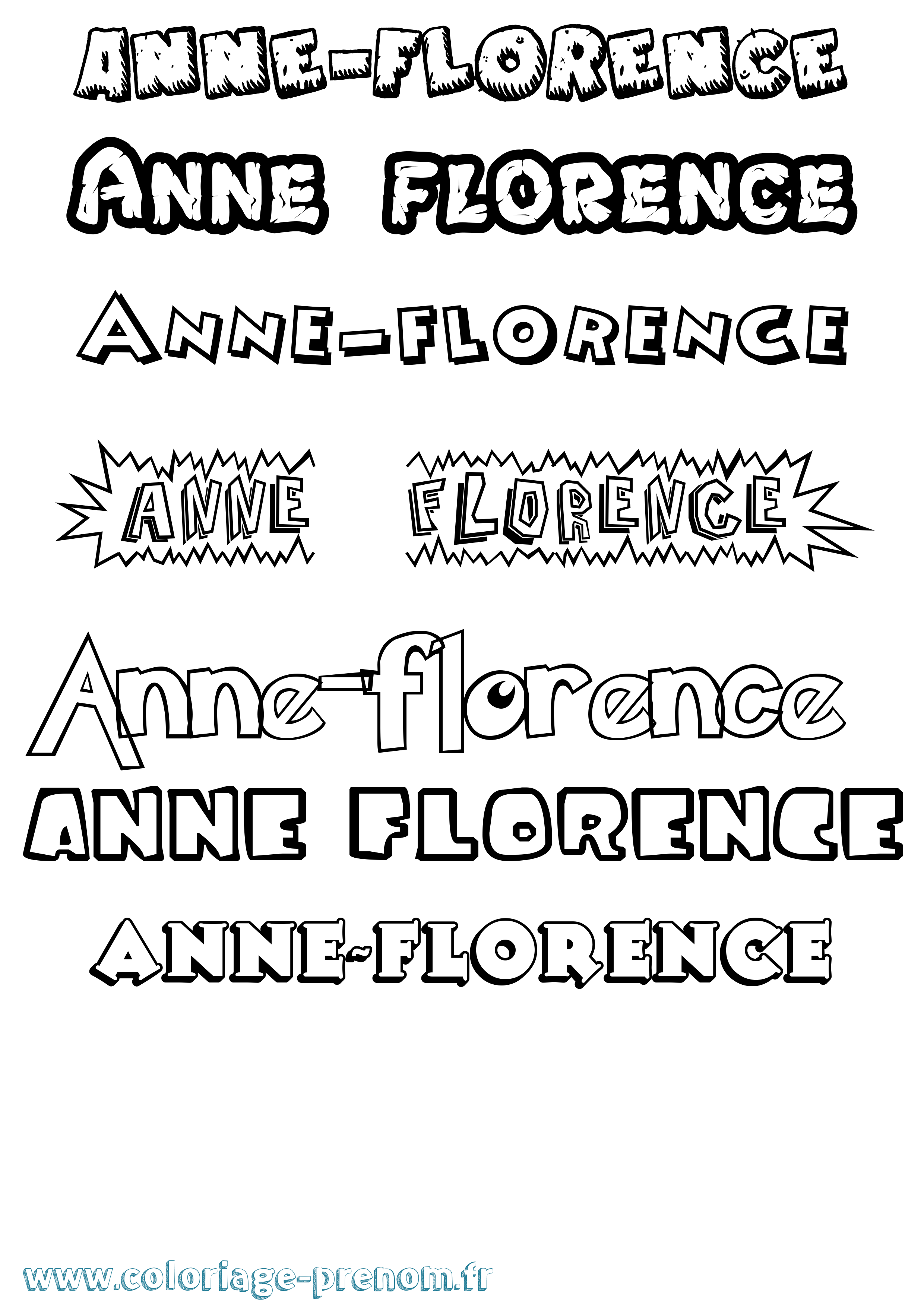 Coloriage prénom Anne-Florence Dessin Animé