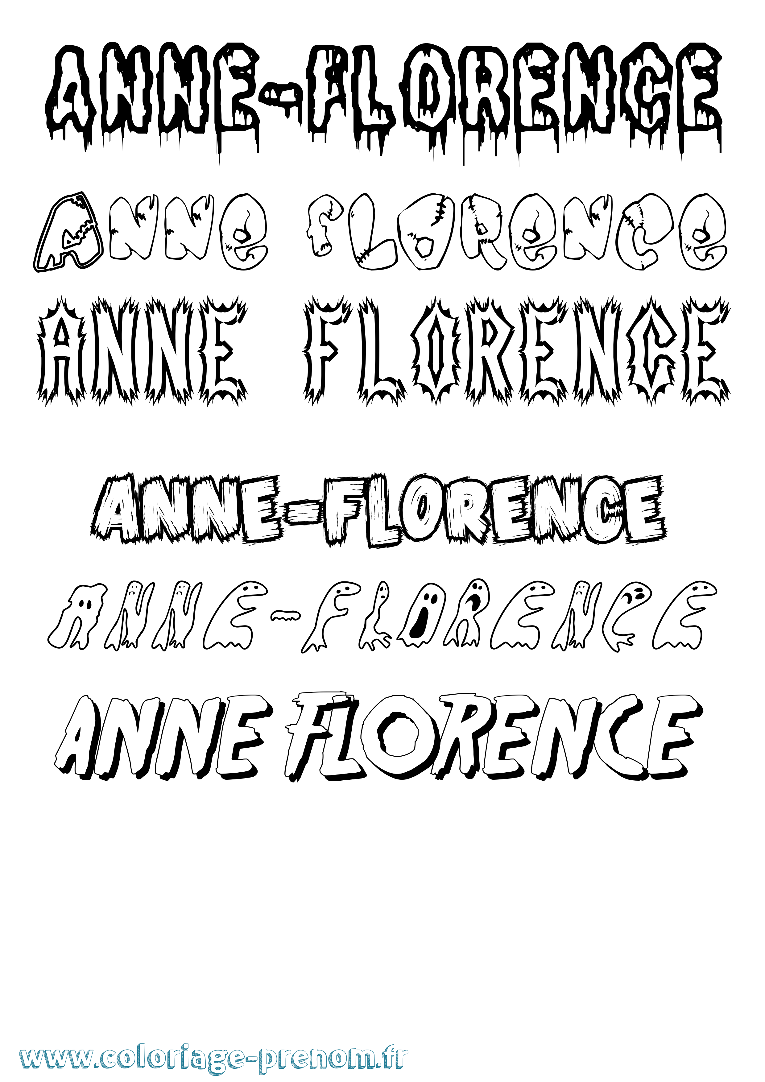 Coloriage prénom Anne-Florence Frisson