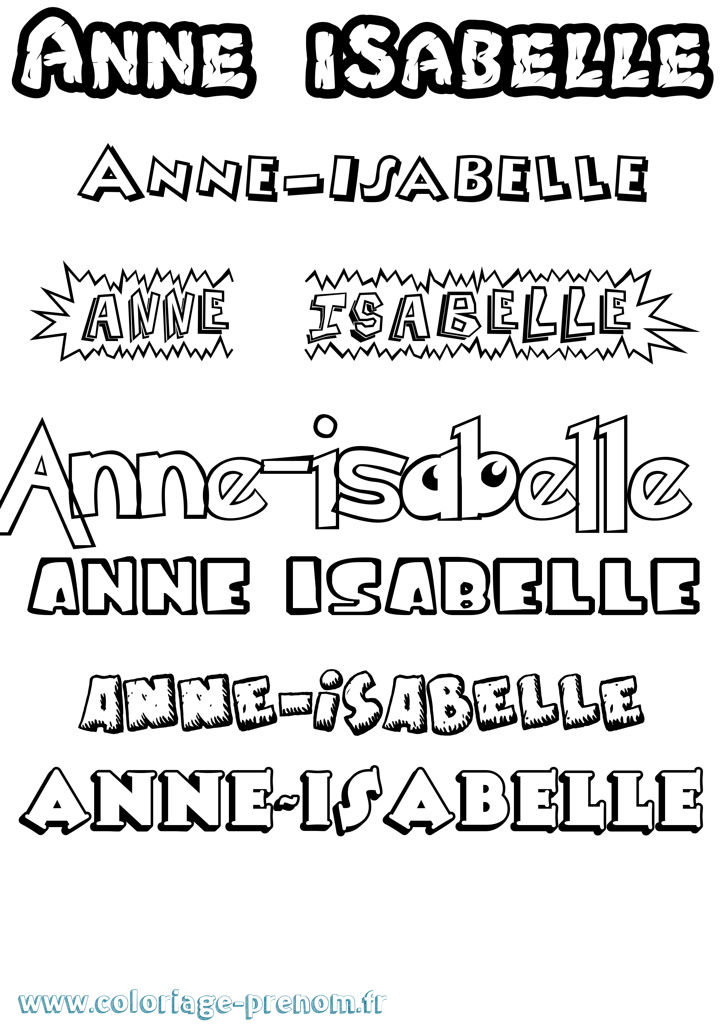 Coloriage prénom Anne-Isabelle Dessin Animé