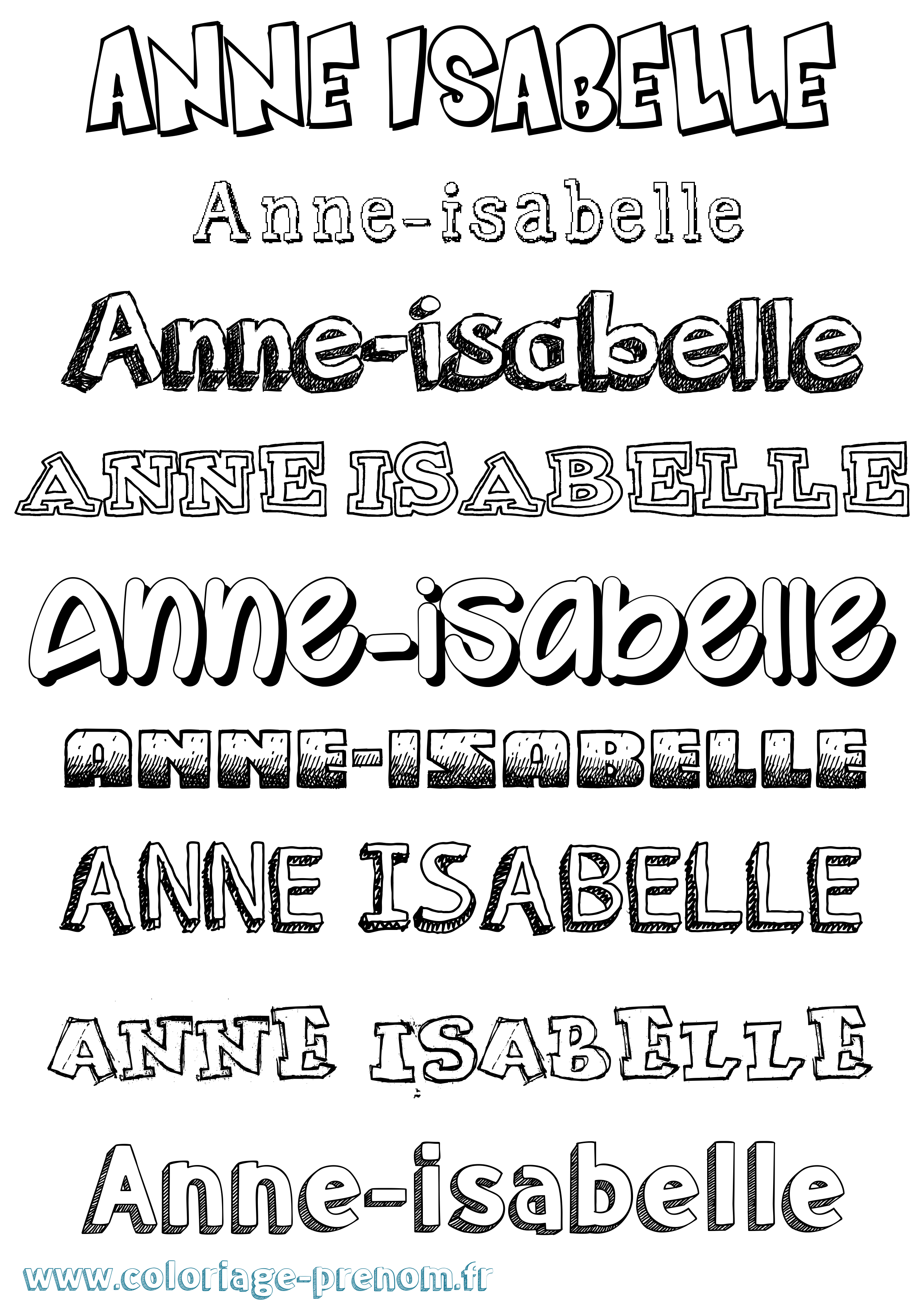 Coloriage prénom Anne-Isabelle Dessiné