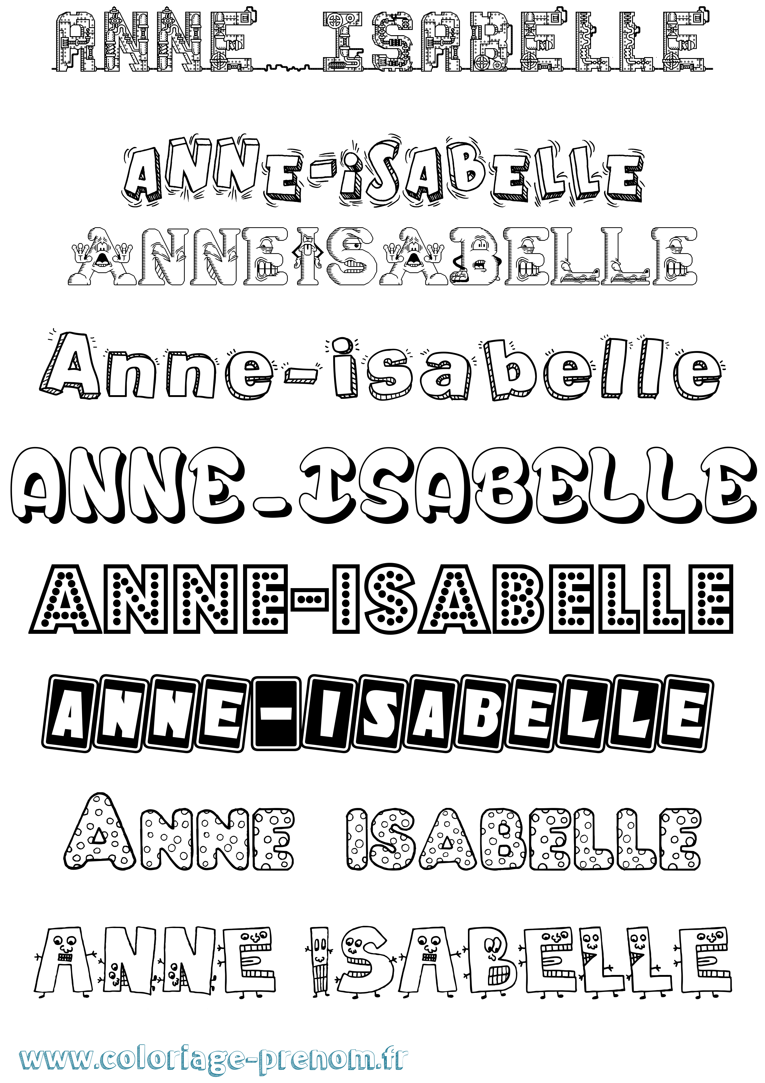 Coloriage prénom Anne-Isabelle Fun