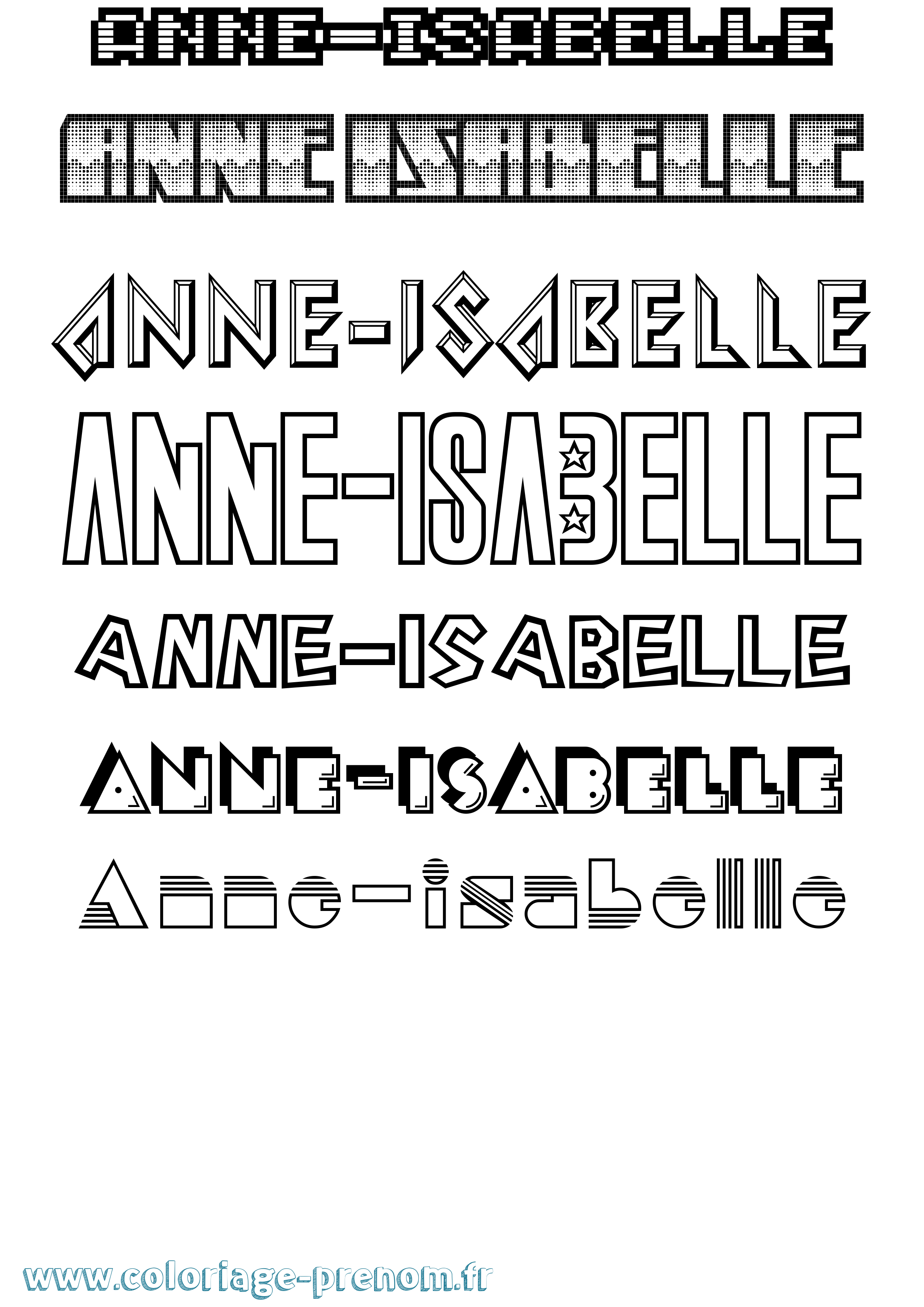 Coloriage prénom Anne-Isabelle Jeux Vidéos
